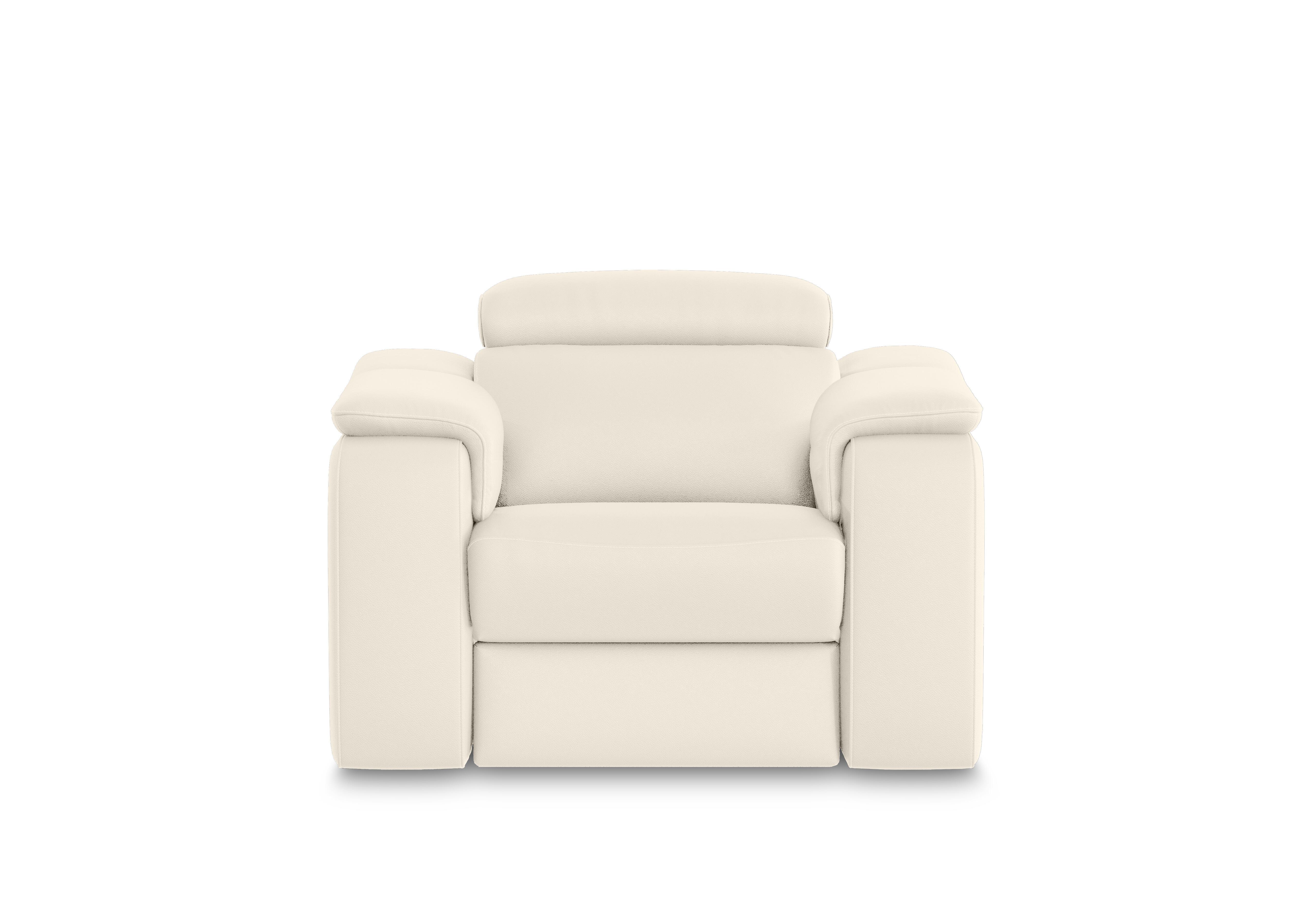 Canto Leather Armchair in Torello Bianco Puro 370 on Furniture Village