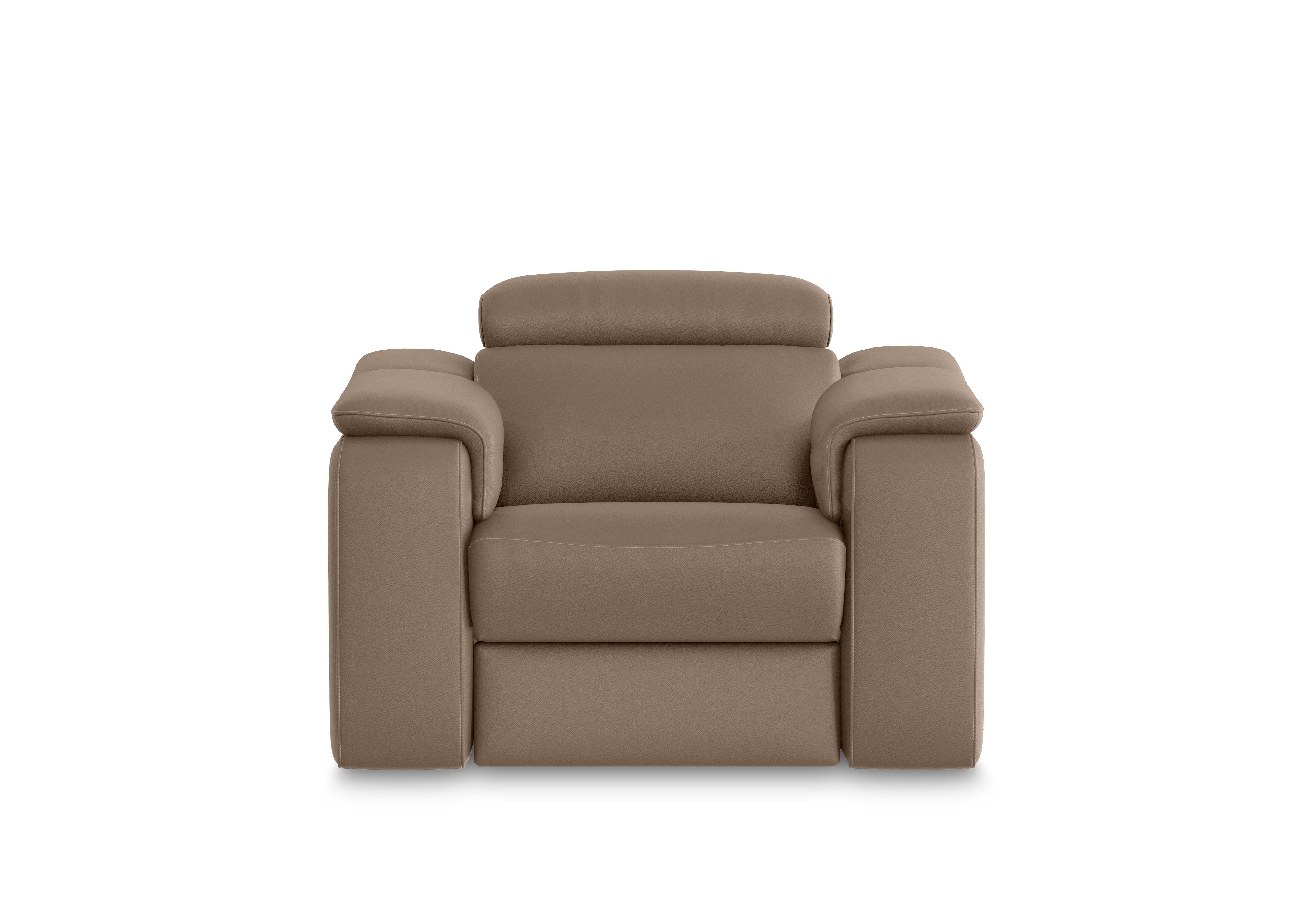 Canto Leather Armchair in Torello Taupe 312 on Furniture Village