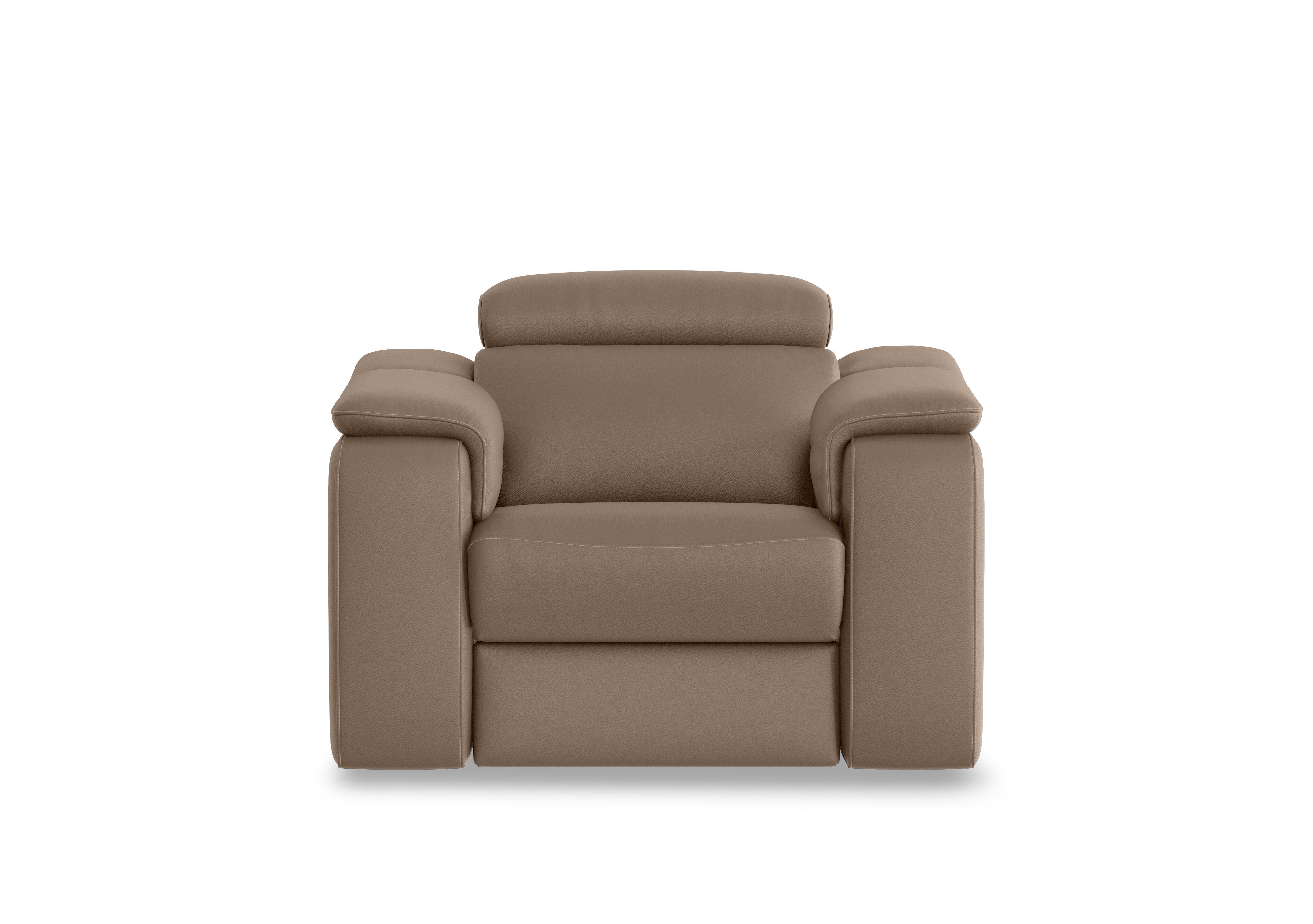 Canto Leather Power Recliner Armchair with Power Headrest and Power Lumbar in Torello Taupe 312 on Furniture Village