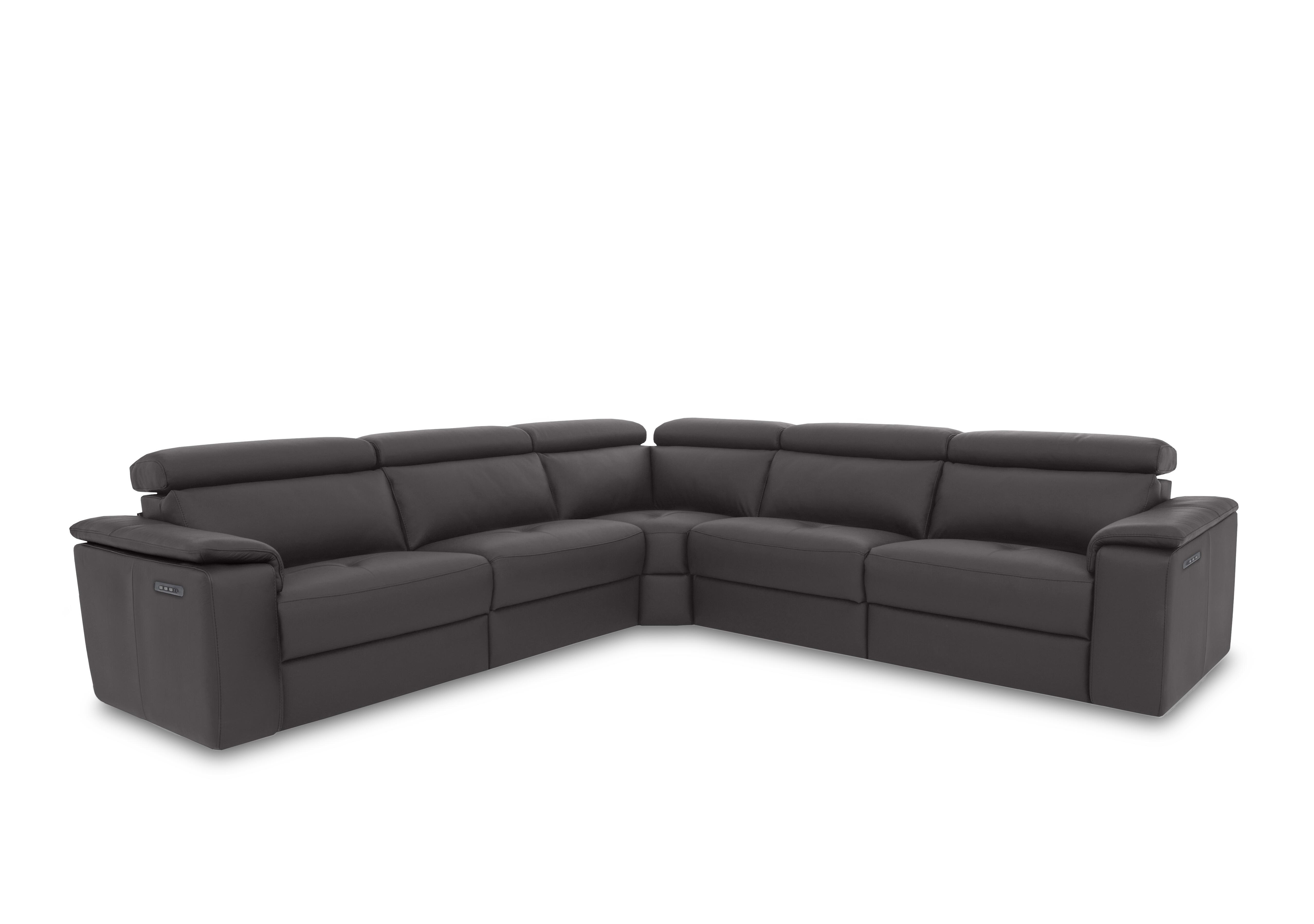 Canto Large Leather Power Recliner Corner Sofa with Power Headrests and Power Lumbar in Mars Grigio 1604 on Furniture Village