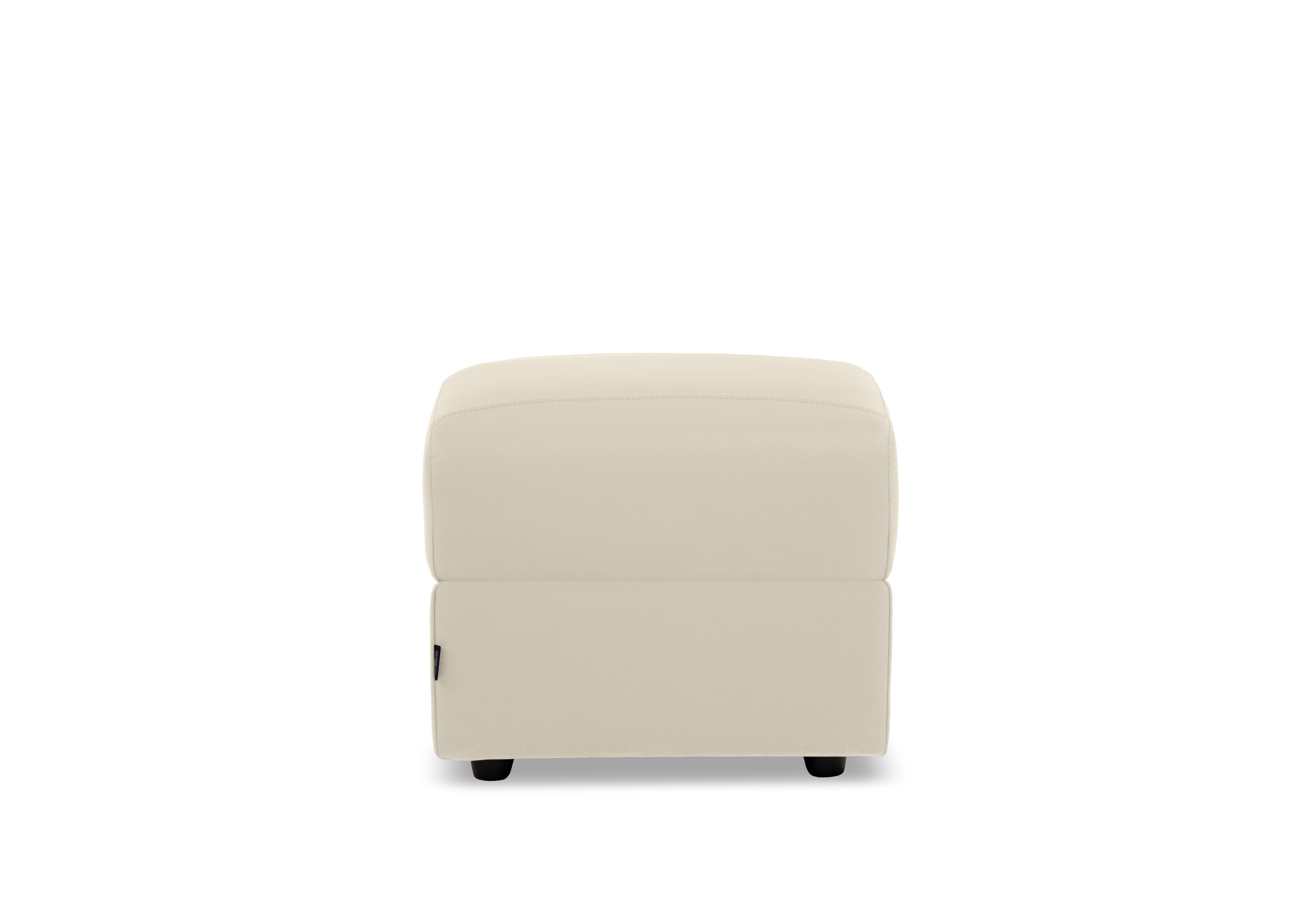 Canto Leather Footstool in Mars Bianco 1600 on Furniture Village