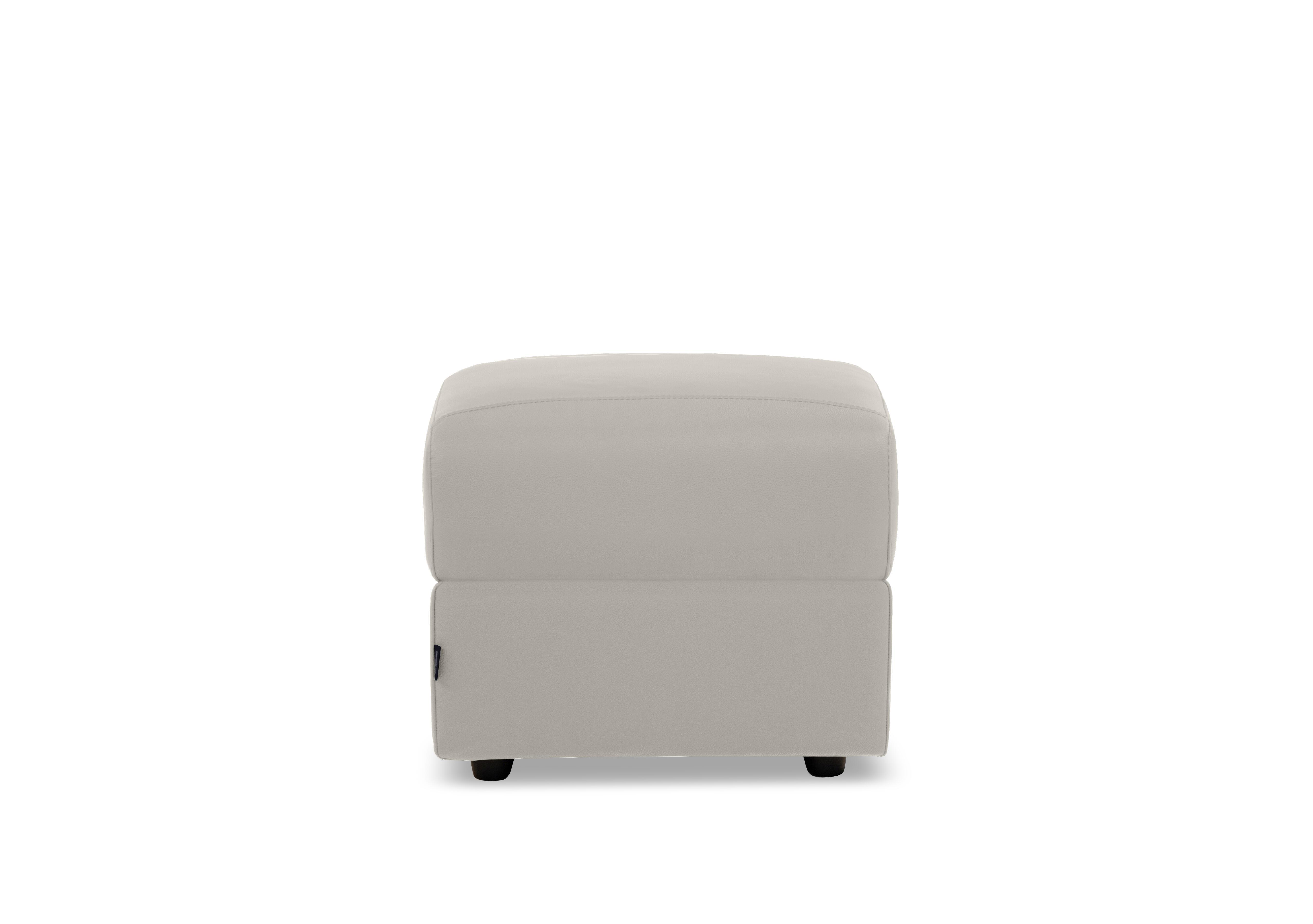Canto Leather Footstool in Mars Ice 1610 on Furniture Village