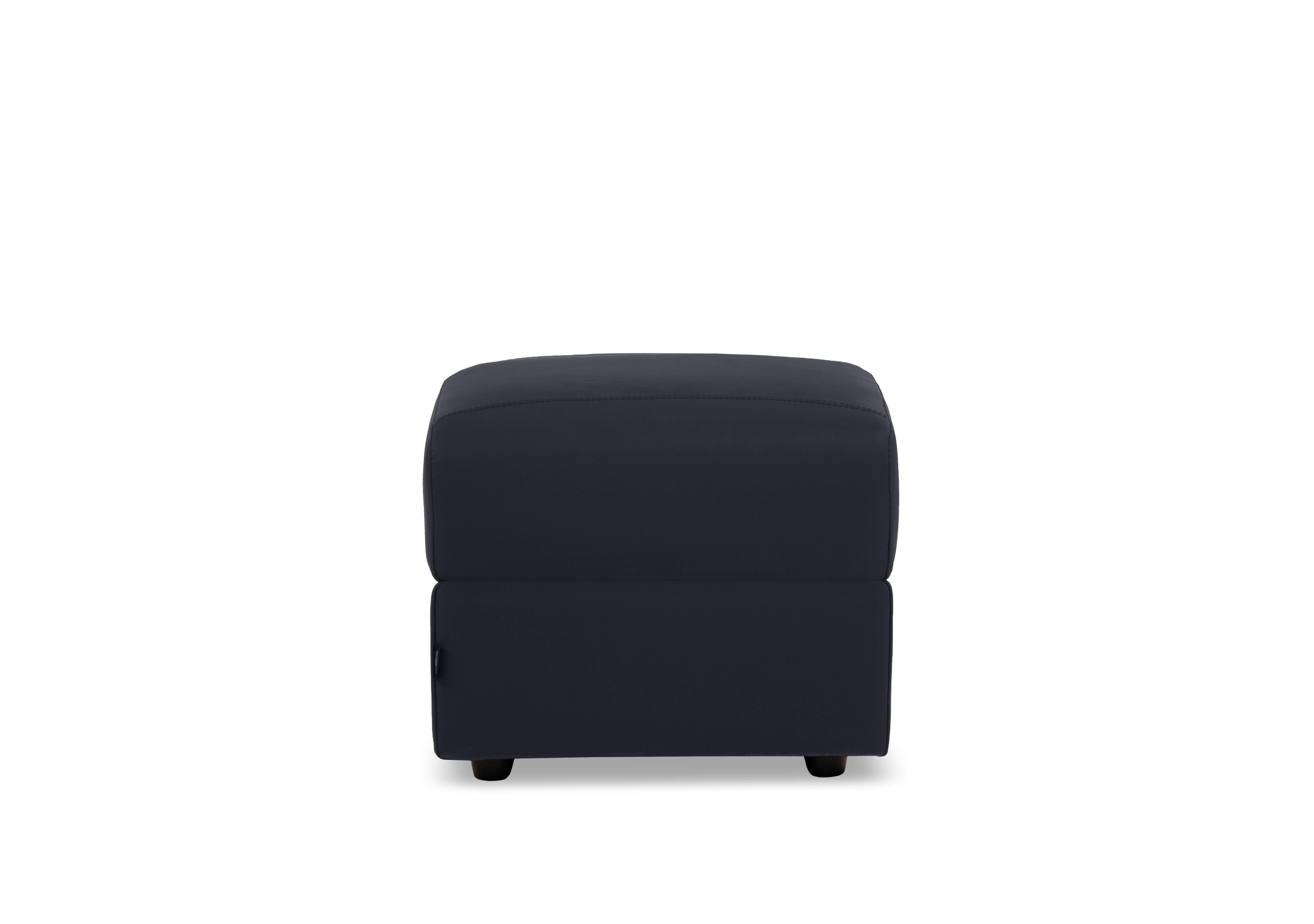 Canto Leather Footstool in Torello Blu 81 on Furniture Village