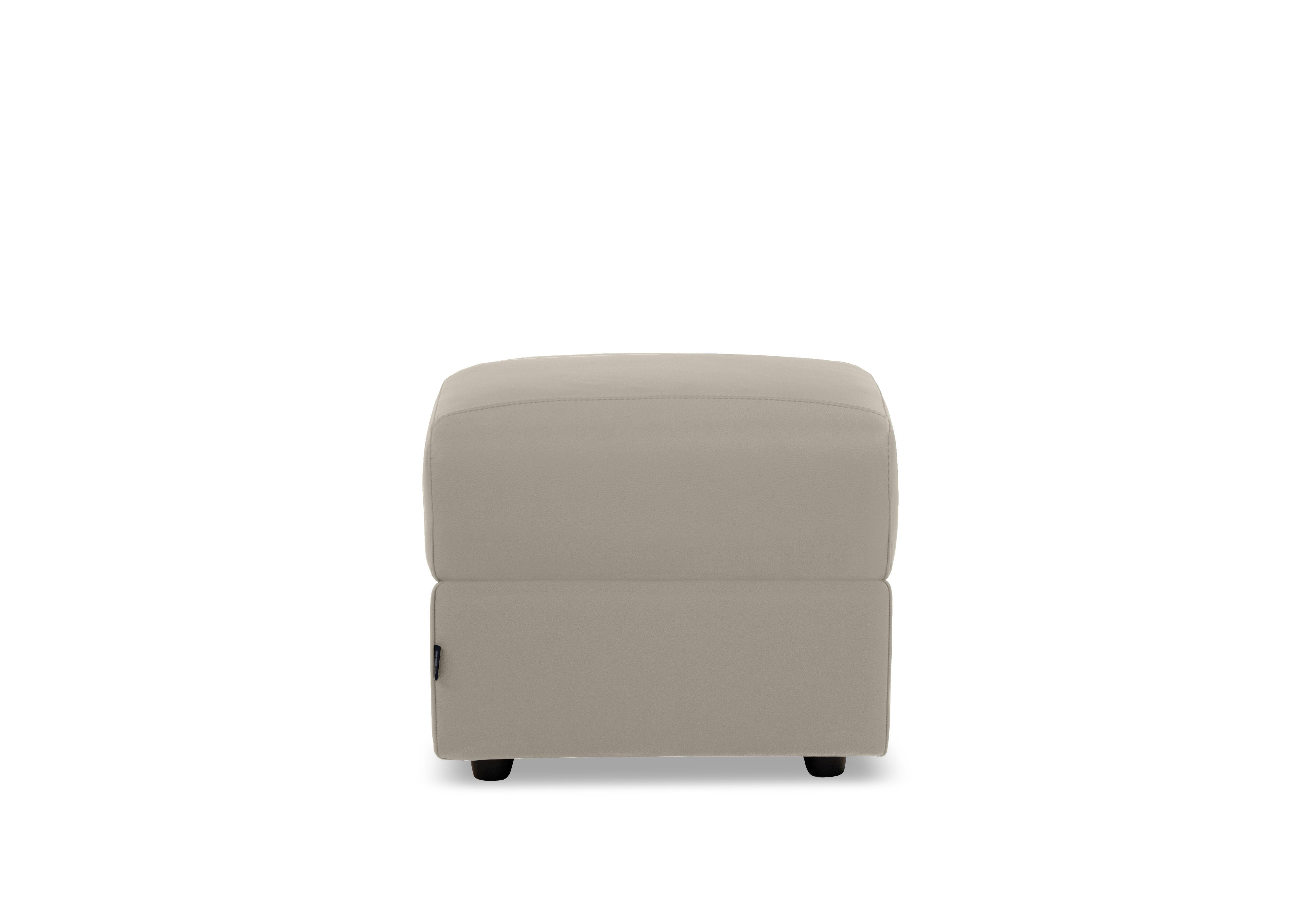 Canto Leather Footstool in Torello Ice 371 on Furniture Village
