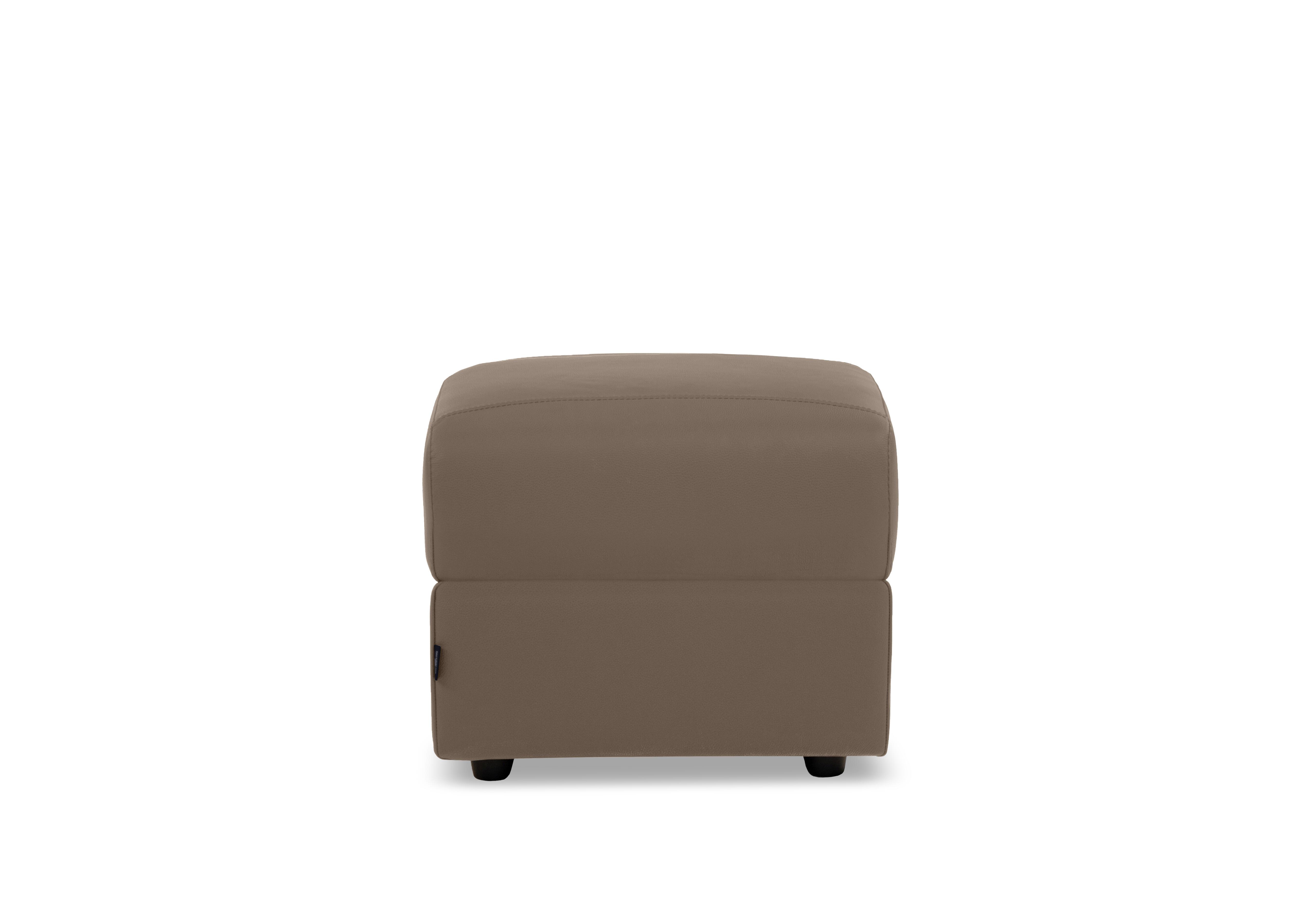 Canto Leather Footstool in Torello Taupe 312 on Furniture Village
