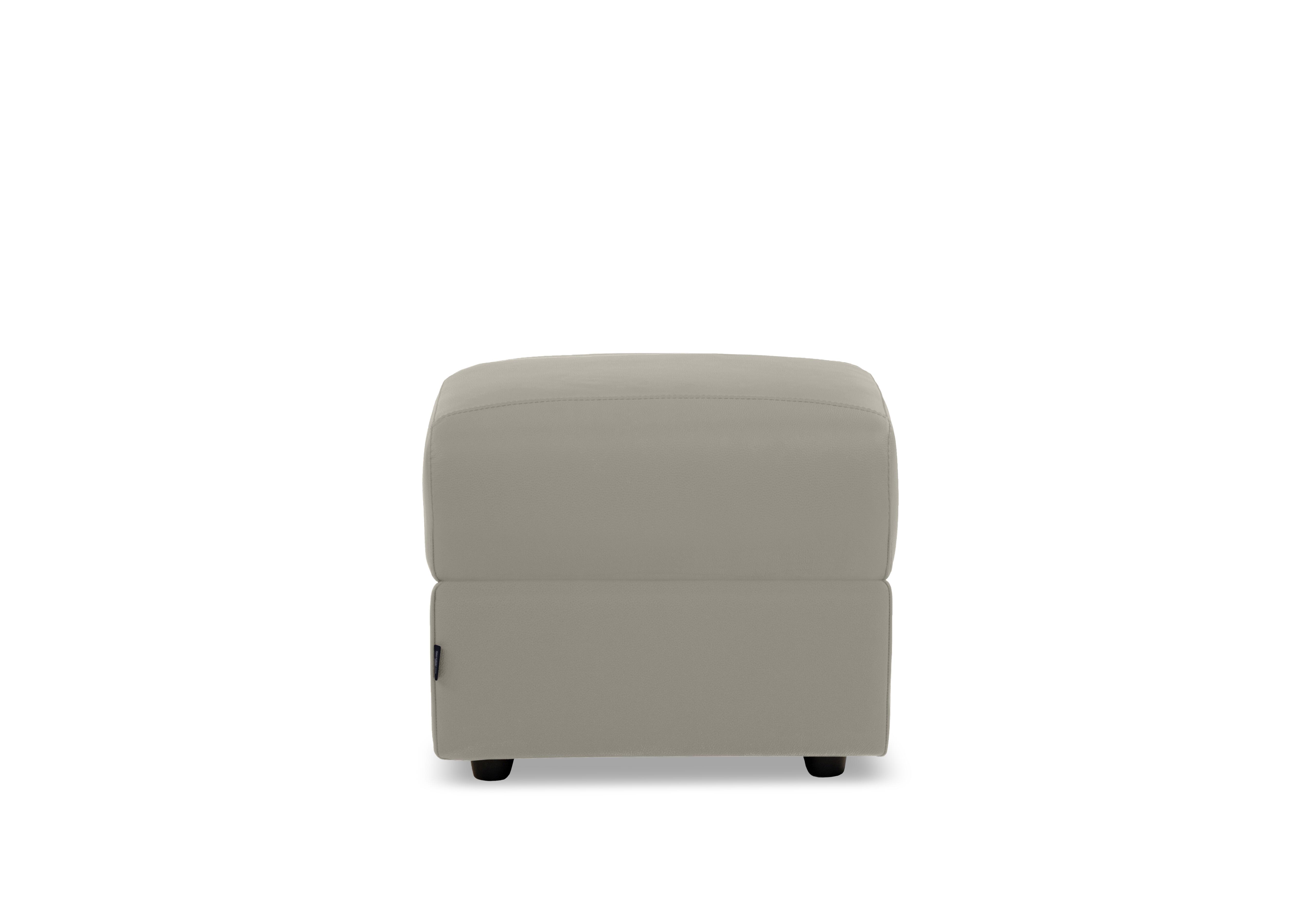 Canto Leather Footstool in Torello Tortora 328 on Furniture Village