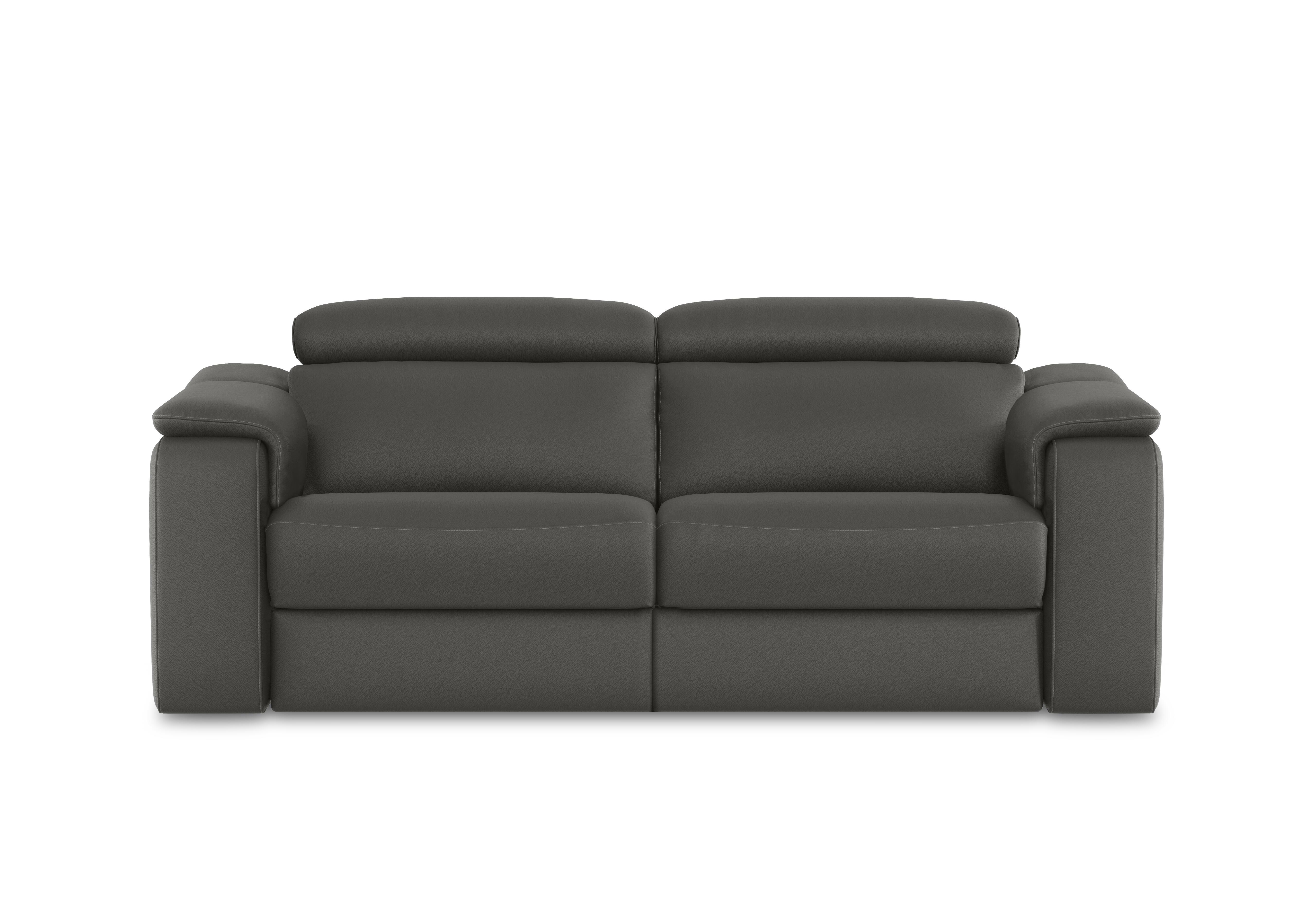 Canto 3 Seater Leather Power Recliner Sofa with Power Headrests and Power Lumbar in Botero Grigio 2162 on Furniture Village