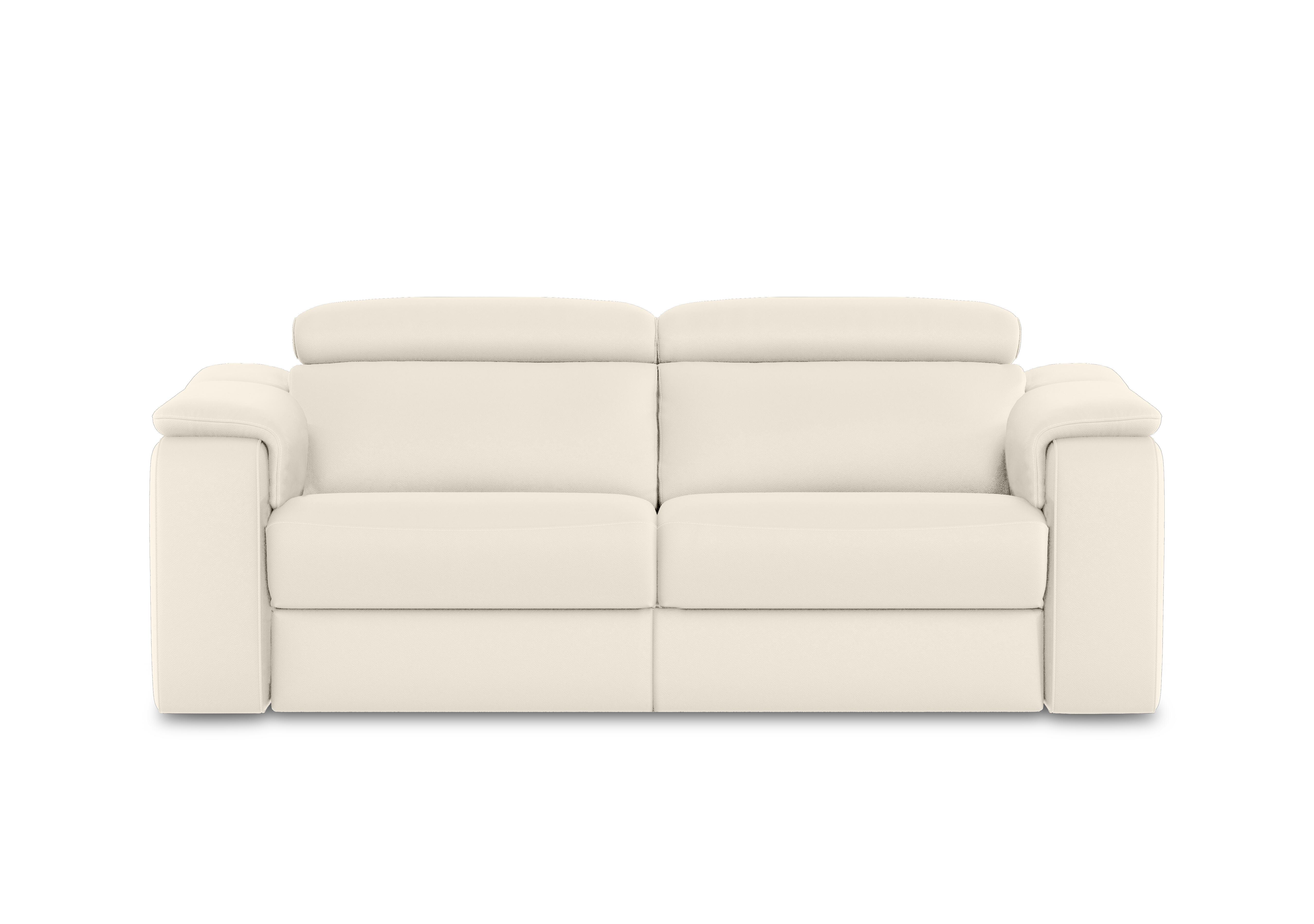 Canto 3 Seater Leather Power Recliner Sofa with Power Headrests and Power Lumbar in Torello Bianco Puro 370 on Furniture Village