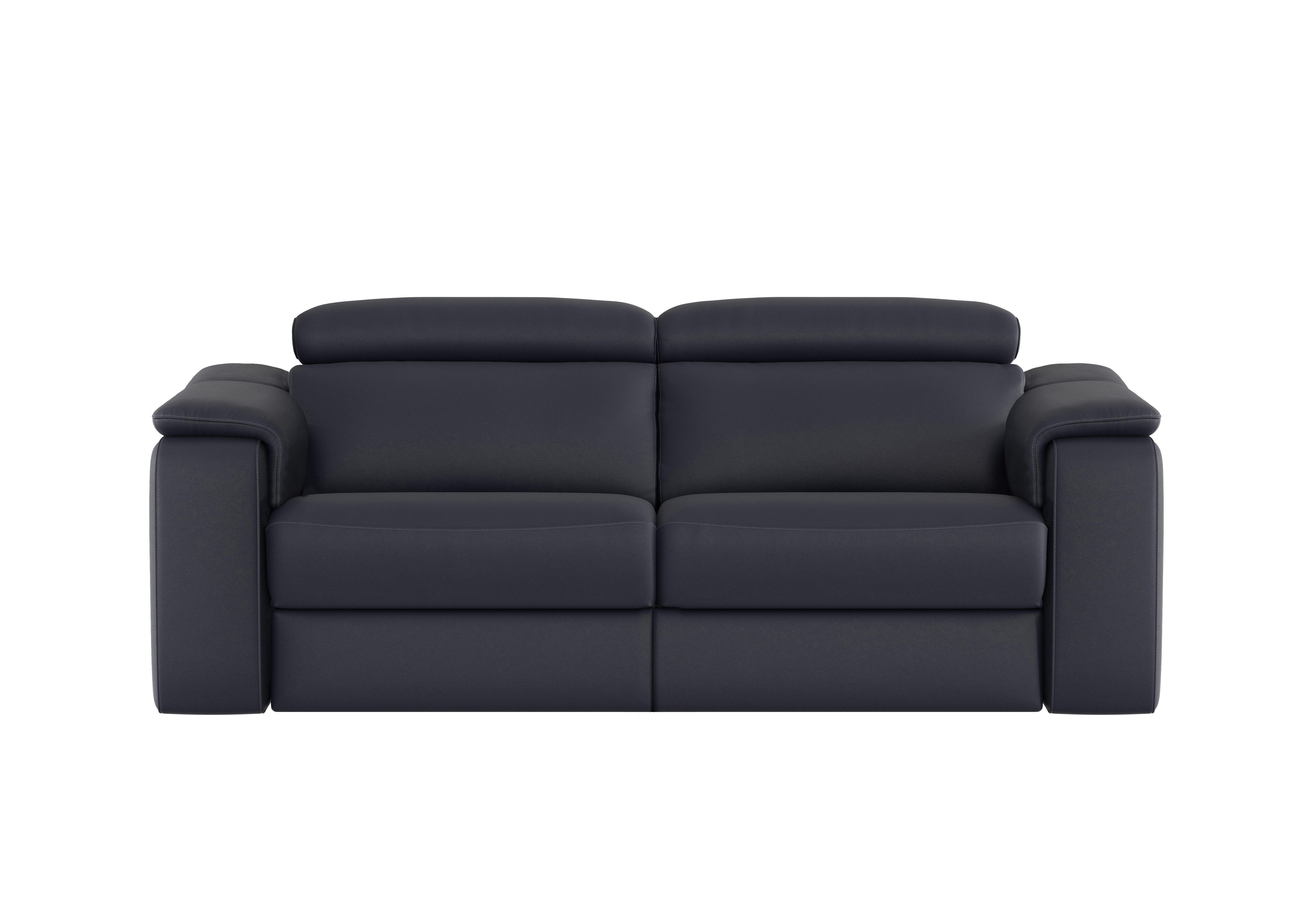 Canto 3 Seater Leather Power Recliner Sofa with Power Headrests and Power Lumbar in Torello Blu 81 on Furniture Village