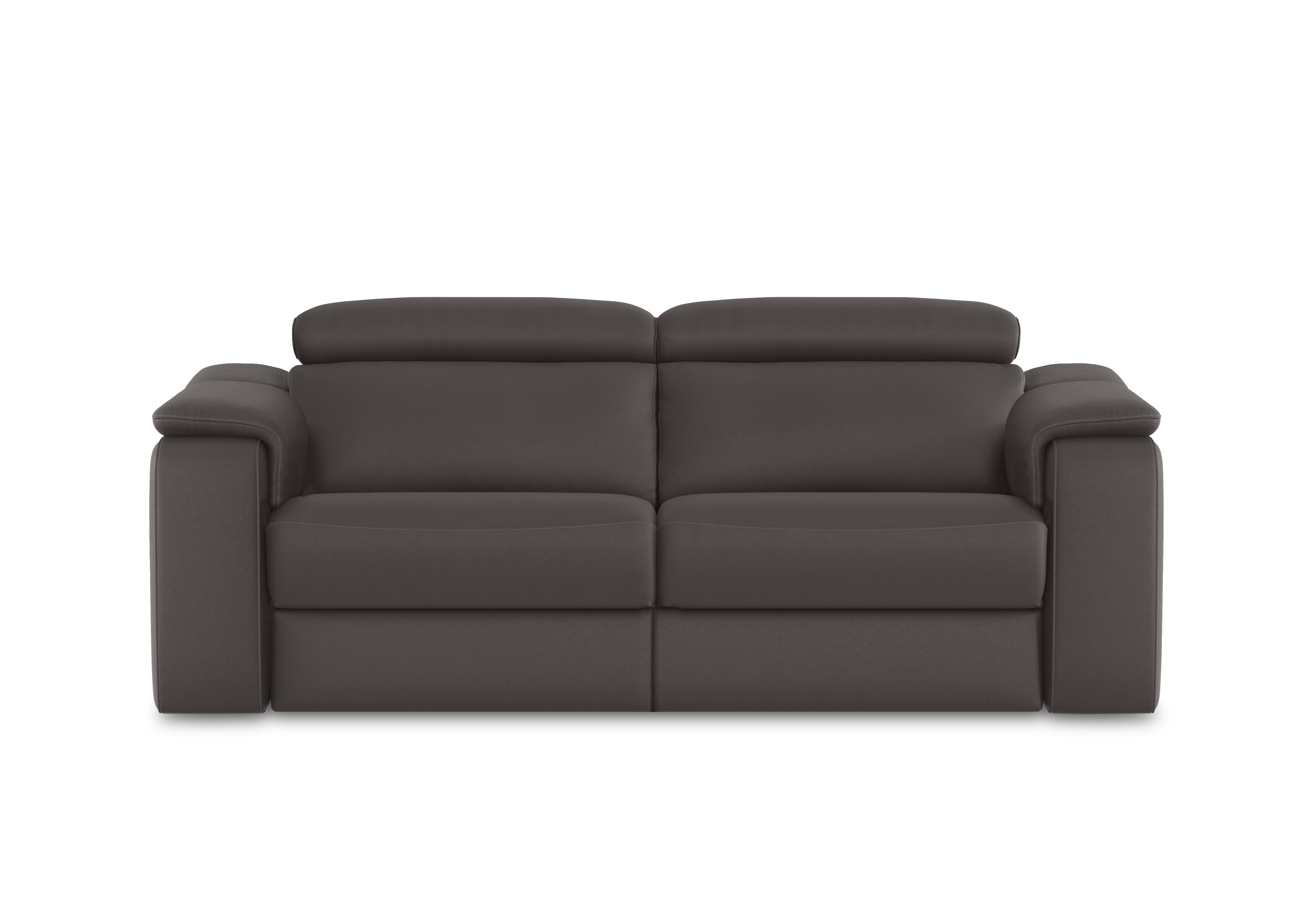 Canto 3 Seater Leather Power Recliner Sofa with Power Headrests and Power Lumbar in Torello Grigio Scuro 327 on Furniture Village