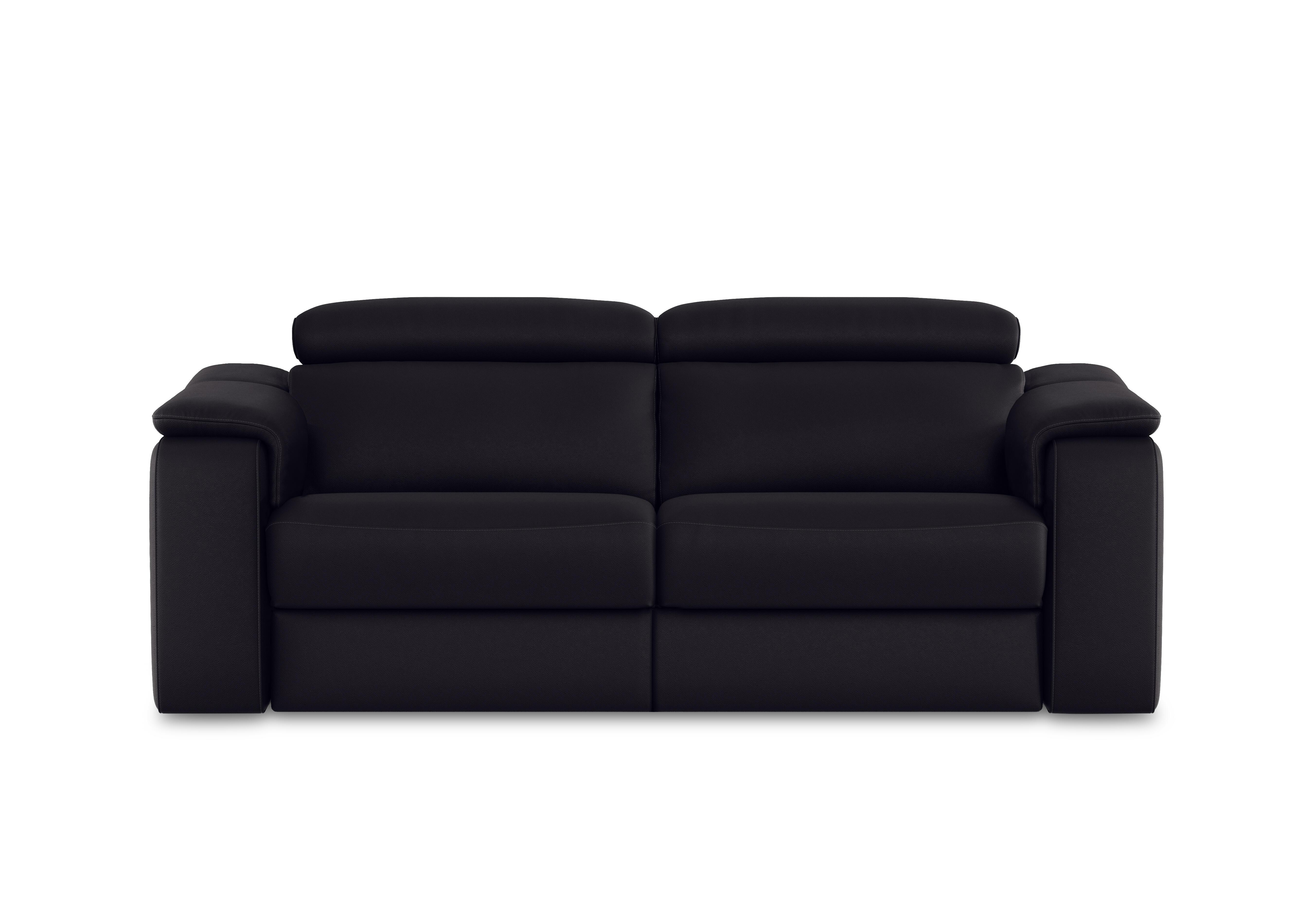 Canto 3 Seater Leather Power Recliner Sofa with Power Headrests and Power Lumbar in Torello Nero 71 on Furniture Village
