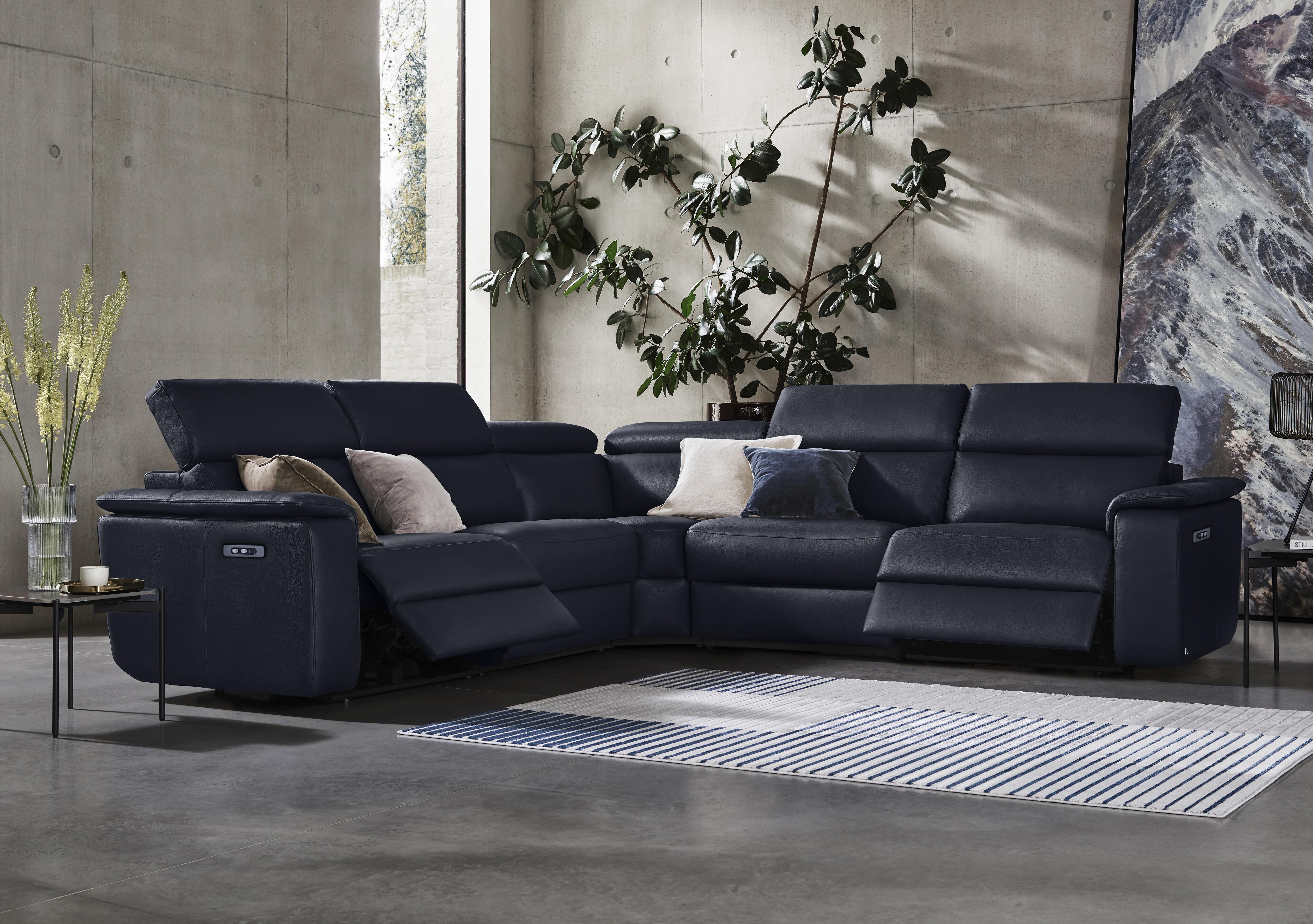 Canto Large Leather Corner Sofa in  on Furniture Village