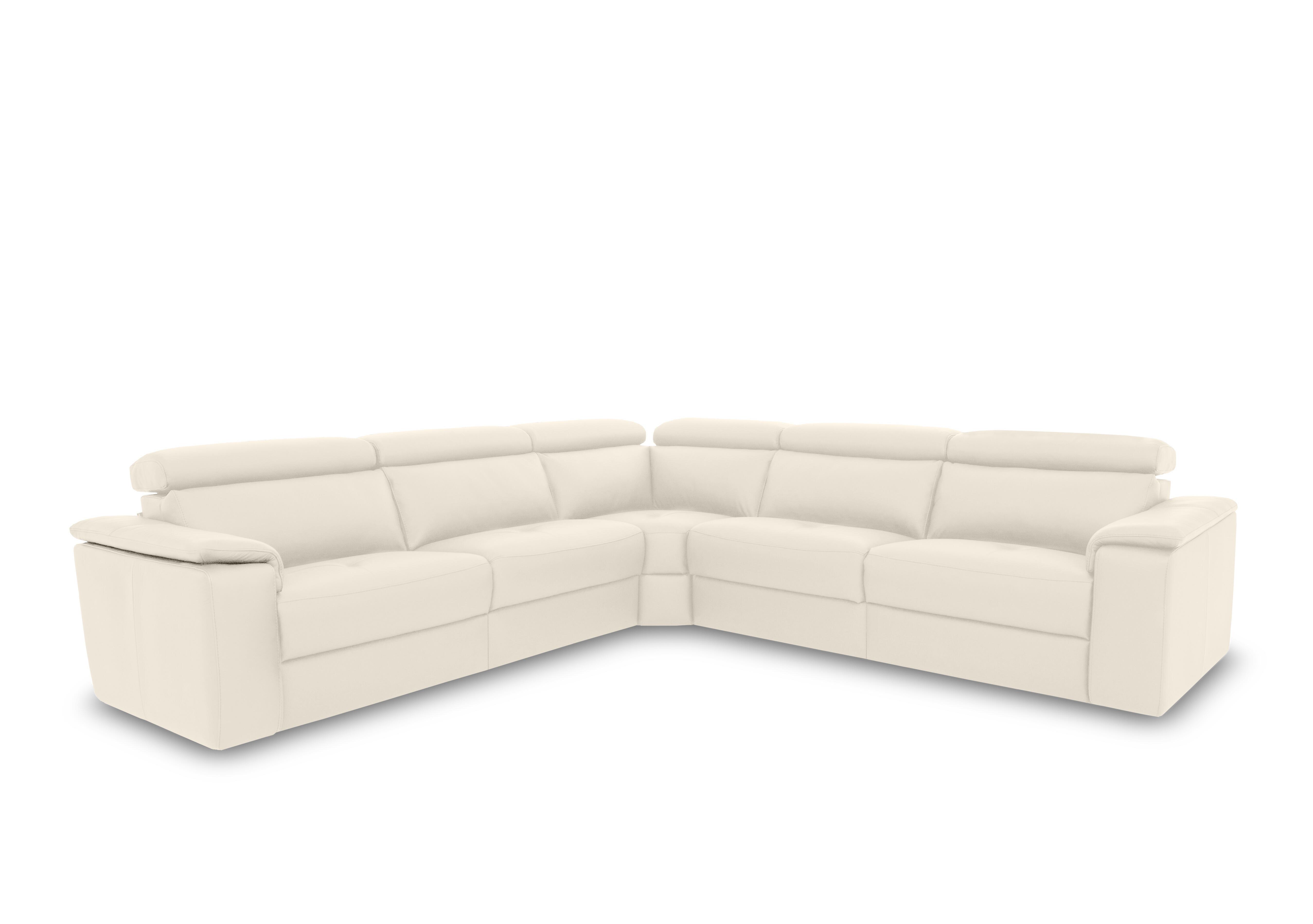 Canto Large Leather Corner Sofa in Botero Bianco 2153 on Furniture Village