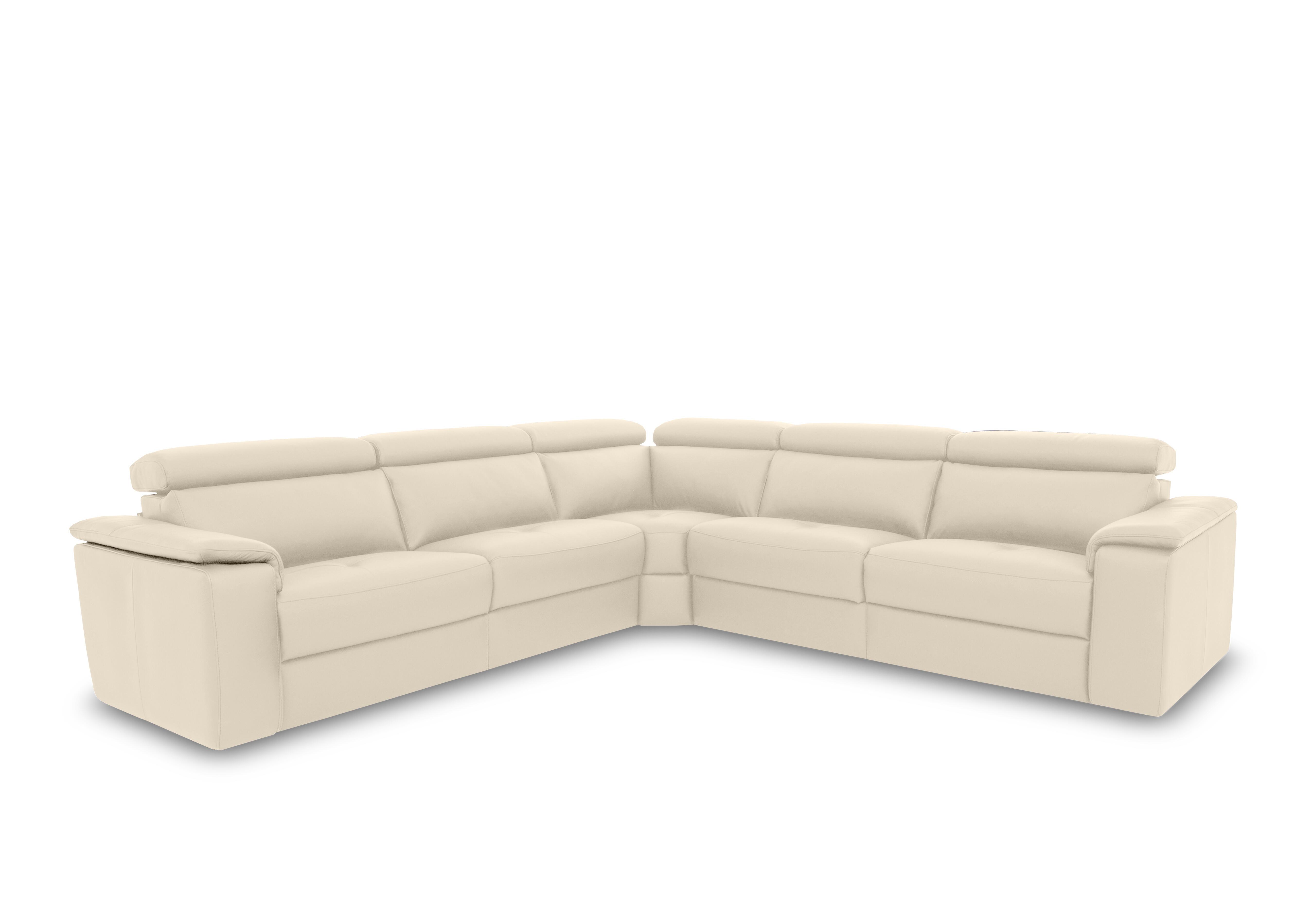 Canto Large Leather Corner Sofa in Mars Bianco 1600 on Furniture Village