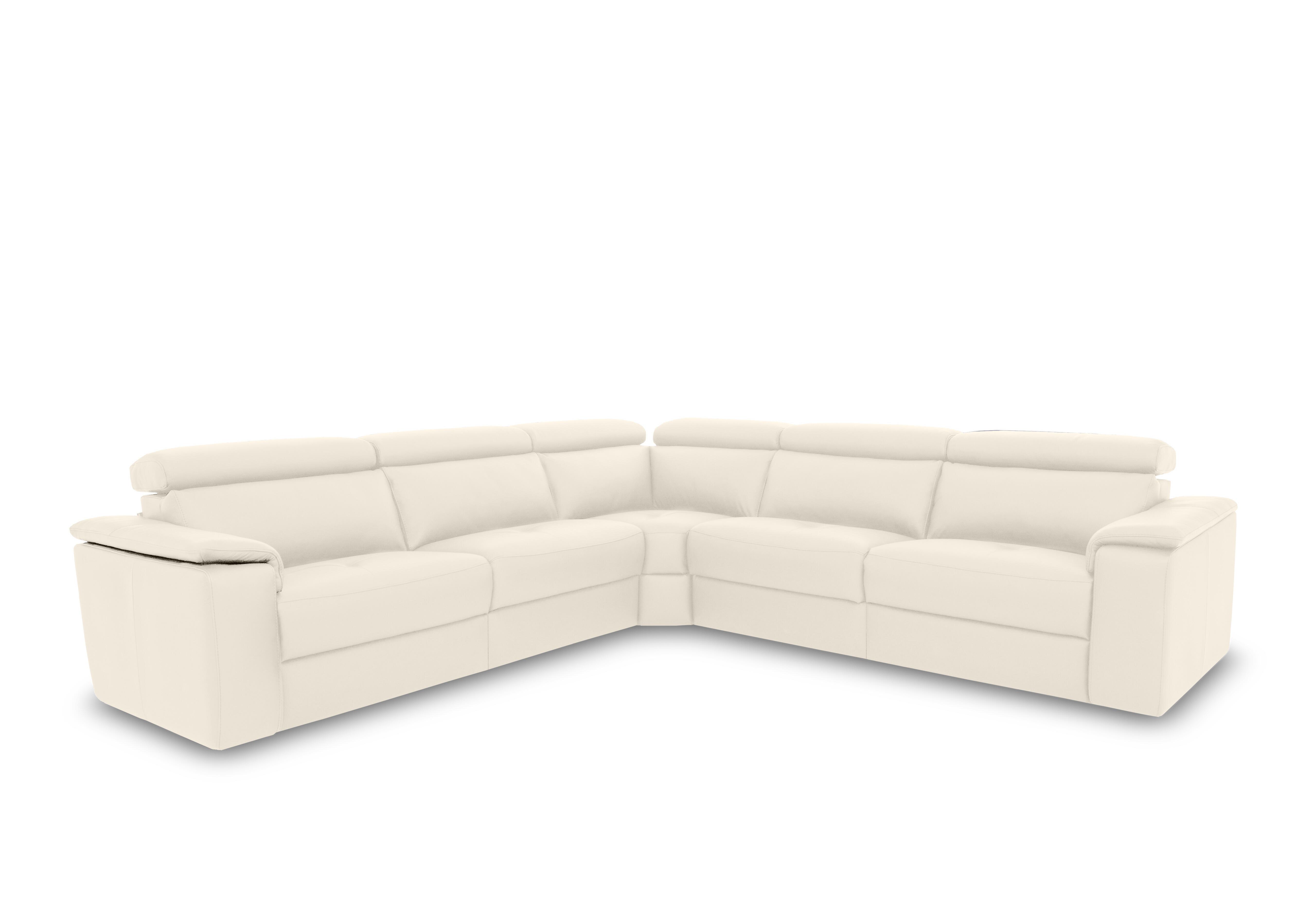 Canto Large Leather Corner Sofa in Torello Bianco Puro 370 on Furniture Village
