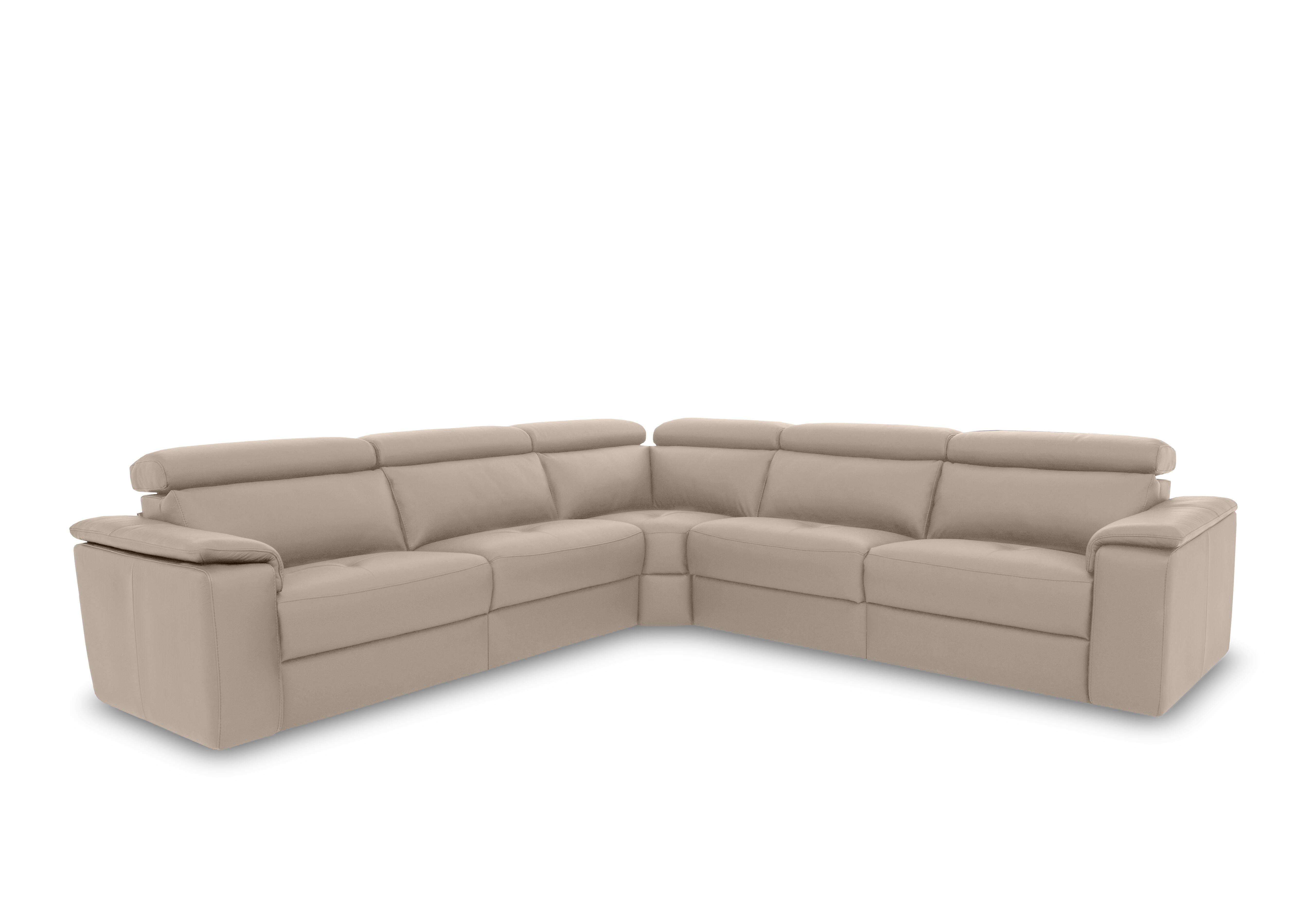 Canto Large Leather Corner Sofa in Torello Fango 352 on Furniture Village