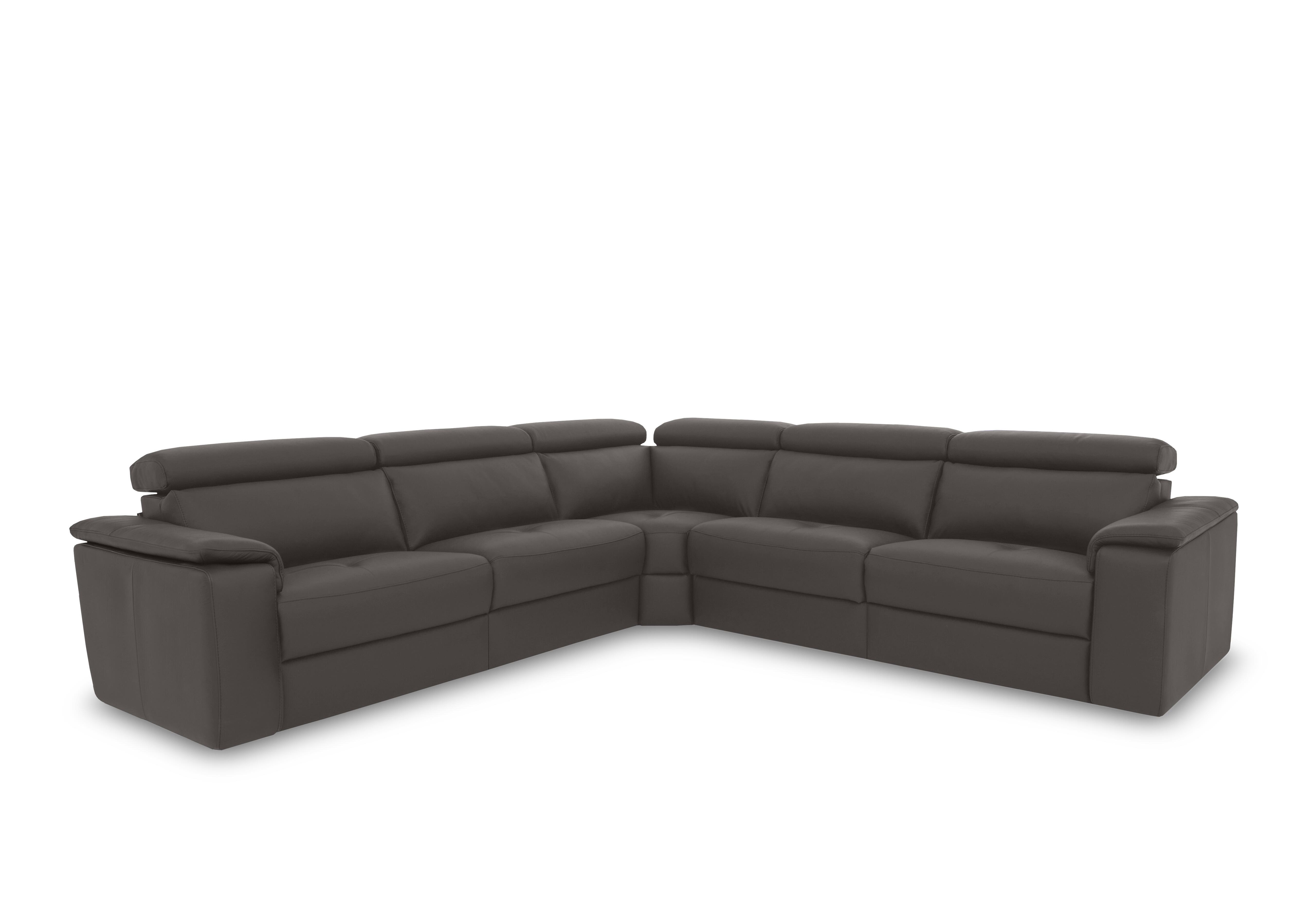 Canto Large Leather Corner Sofa in Torello Grigio Scuro 327 on Furniture Village