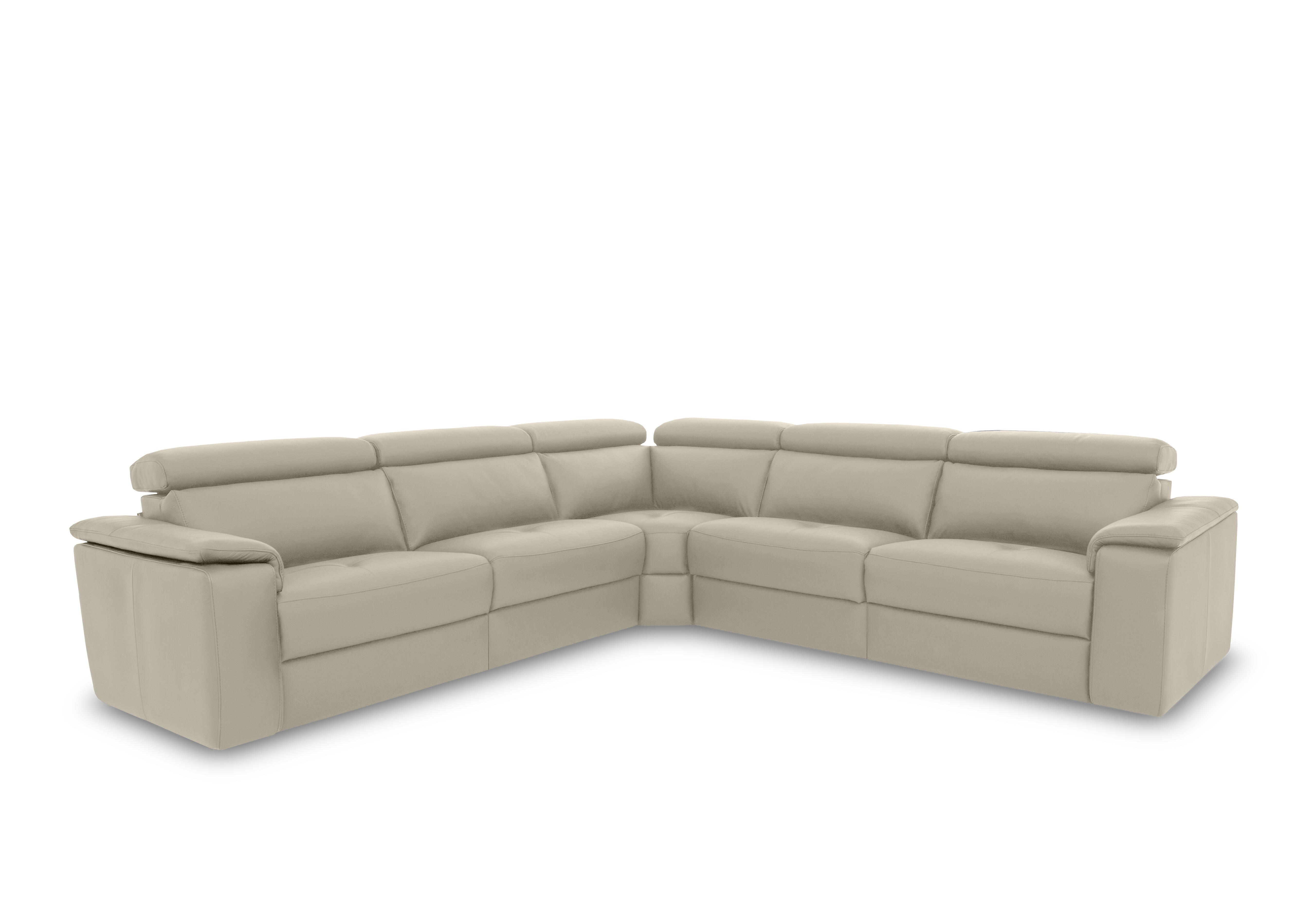 Canto Large Leather Corner Sofa in Torello Ice 371 on Furniture Village