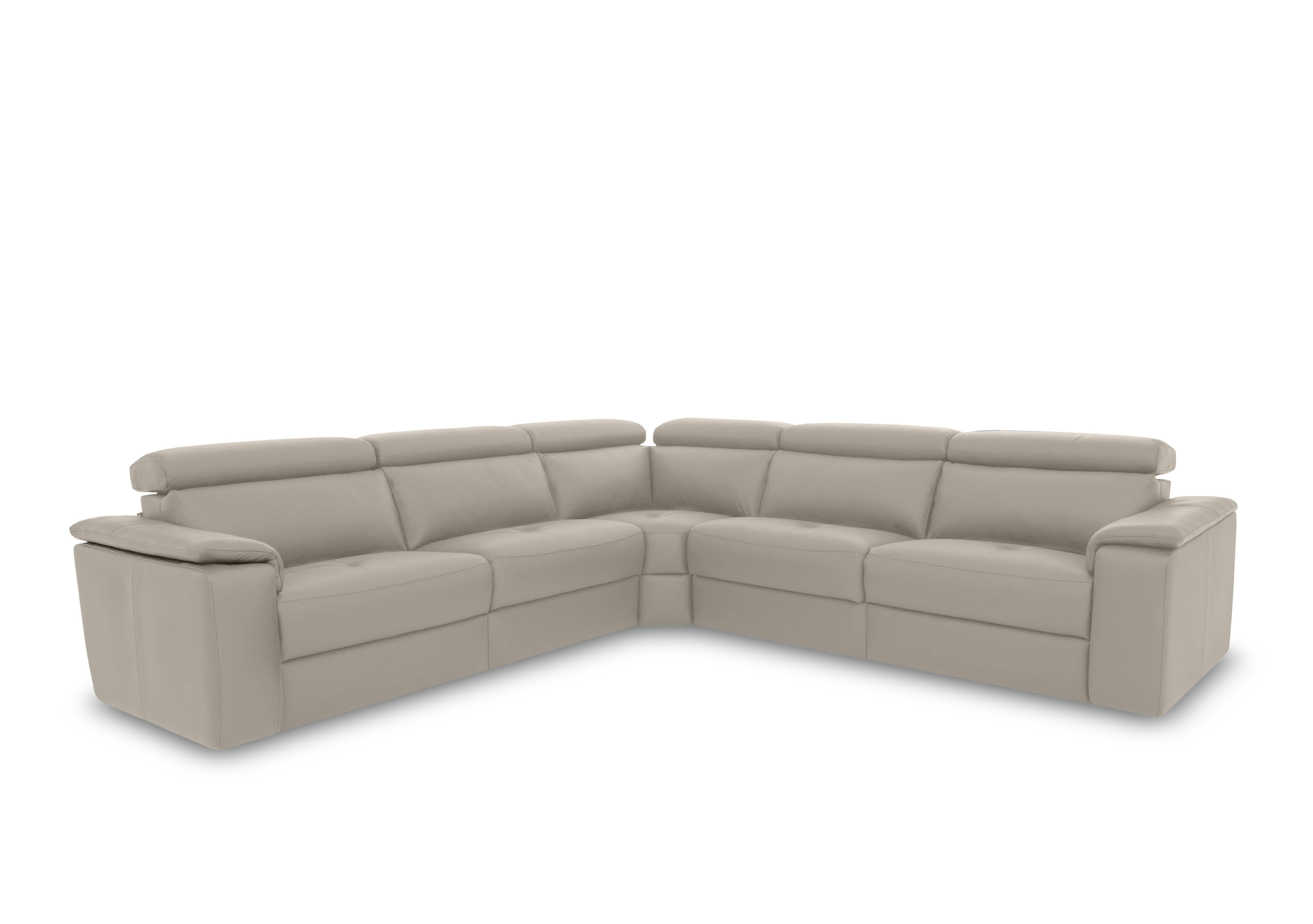 Canto Large Leather Corner Sofa in Torello Tortora 328 on Furniture Village