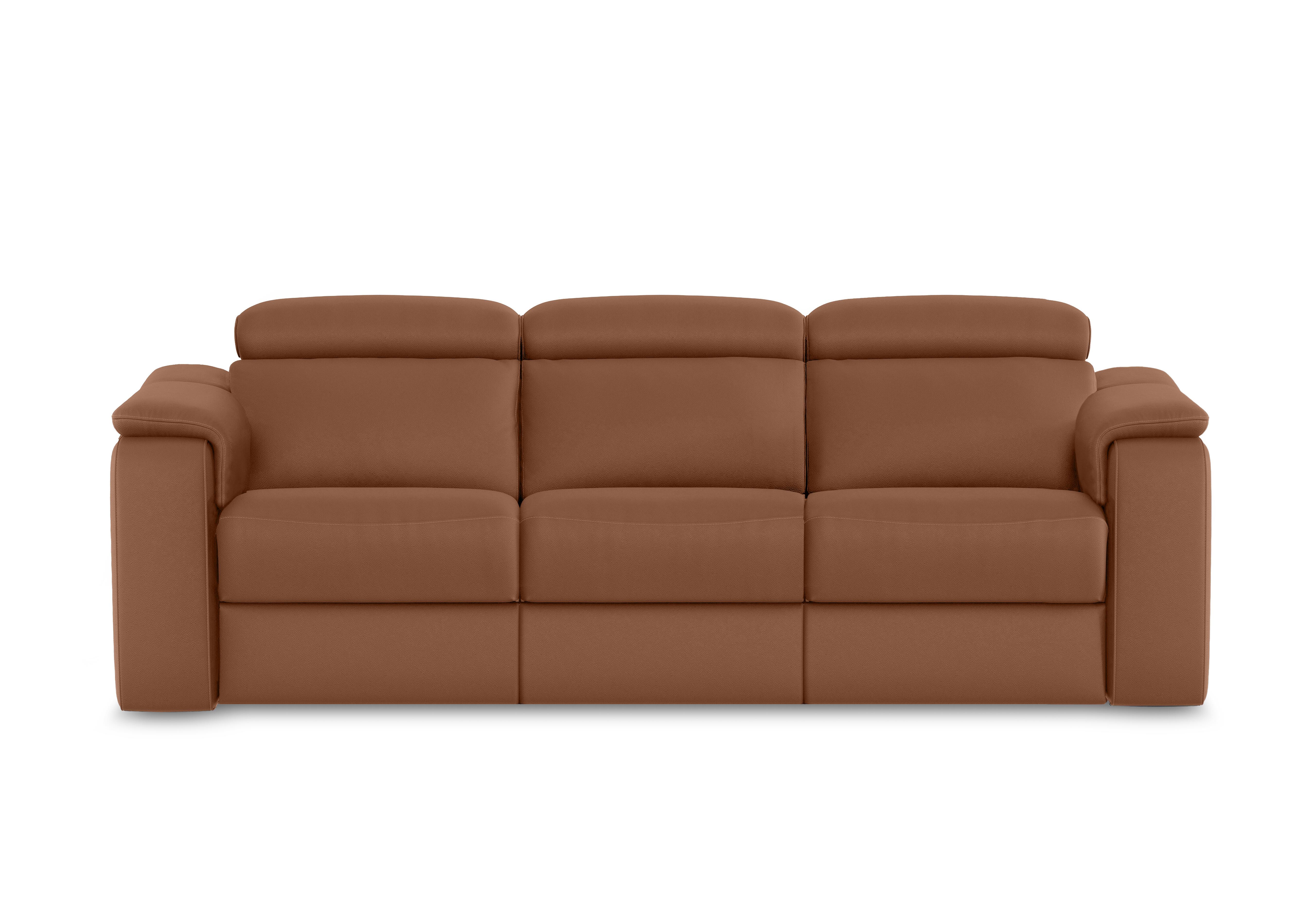 Canto 3 Seater 3 Cushion Leather Power Recliner Sofa with Power Headrests and Power Lumbar in Torello Cuoio 372 on Furniture Village