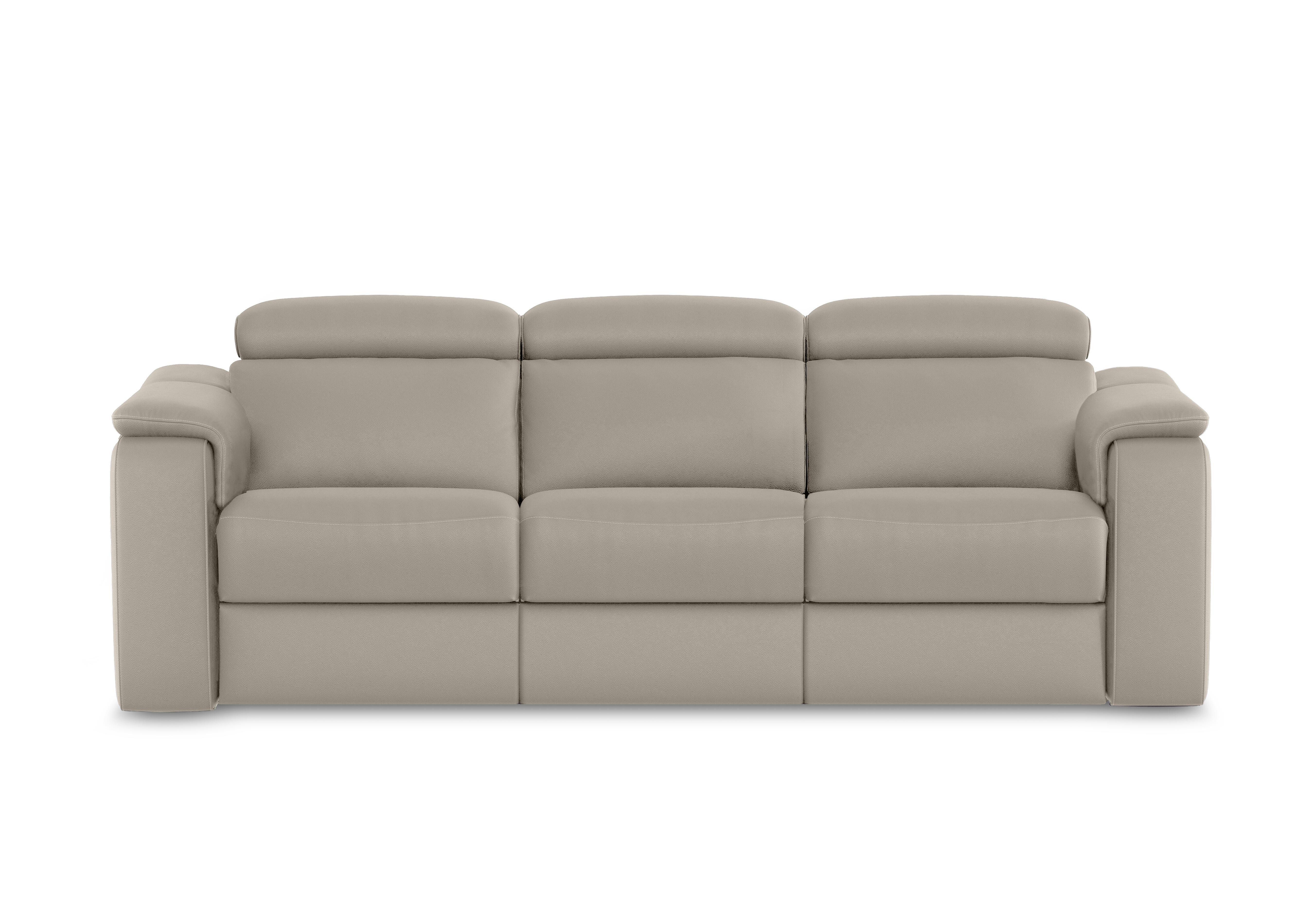 Canto 3 Seater 3 Cushion Leather Power Recliner Sofa with Power Headrests and Power Lumbar in Torello Tortora 328 on Furniture Village