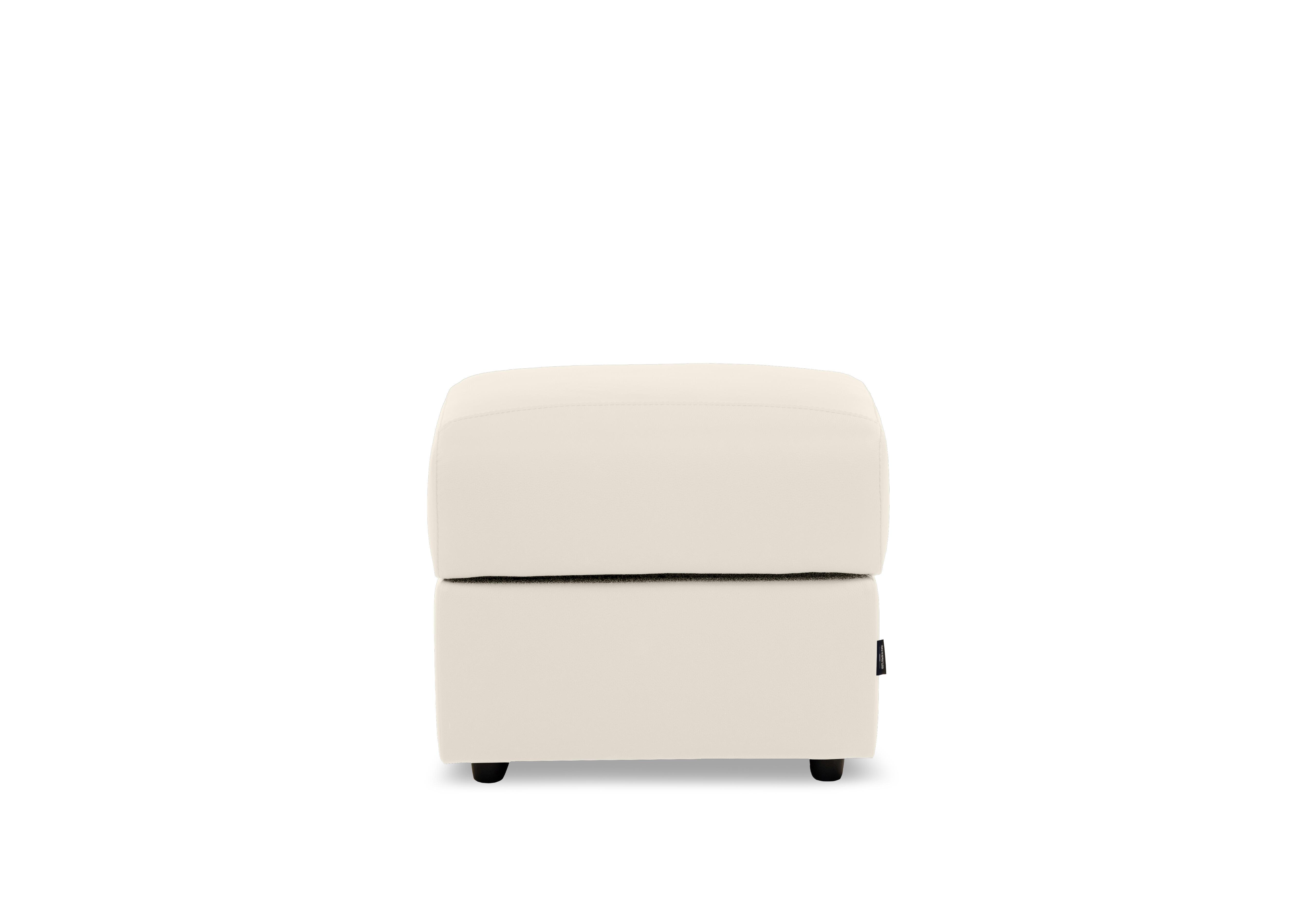 Canto Square Leather Storage Footstool in Botero Bianco 2153 on Furniture Village