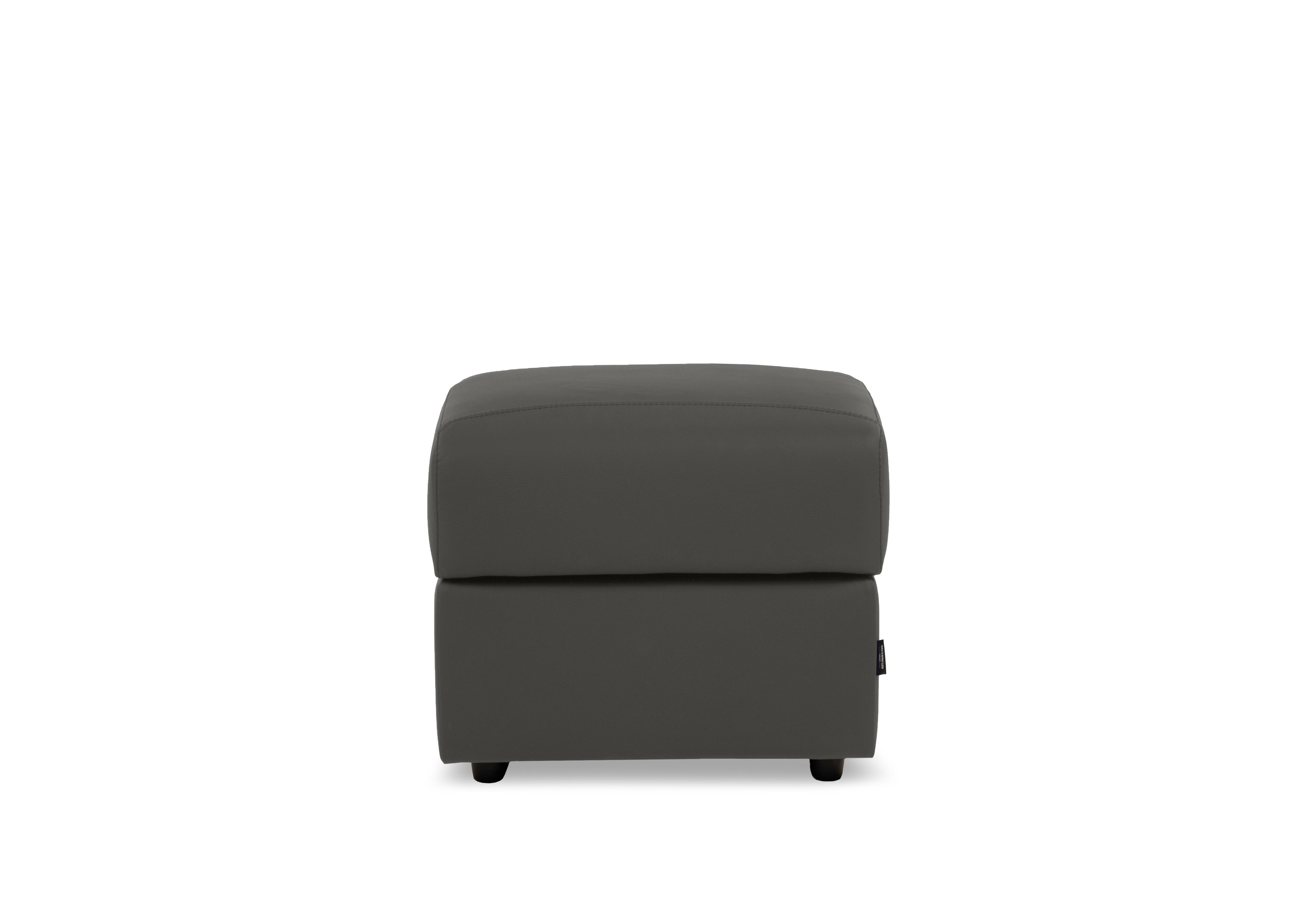 Canto Square Leather Storage Footstool in Botero Grigio 2162 on Furniture Village