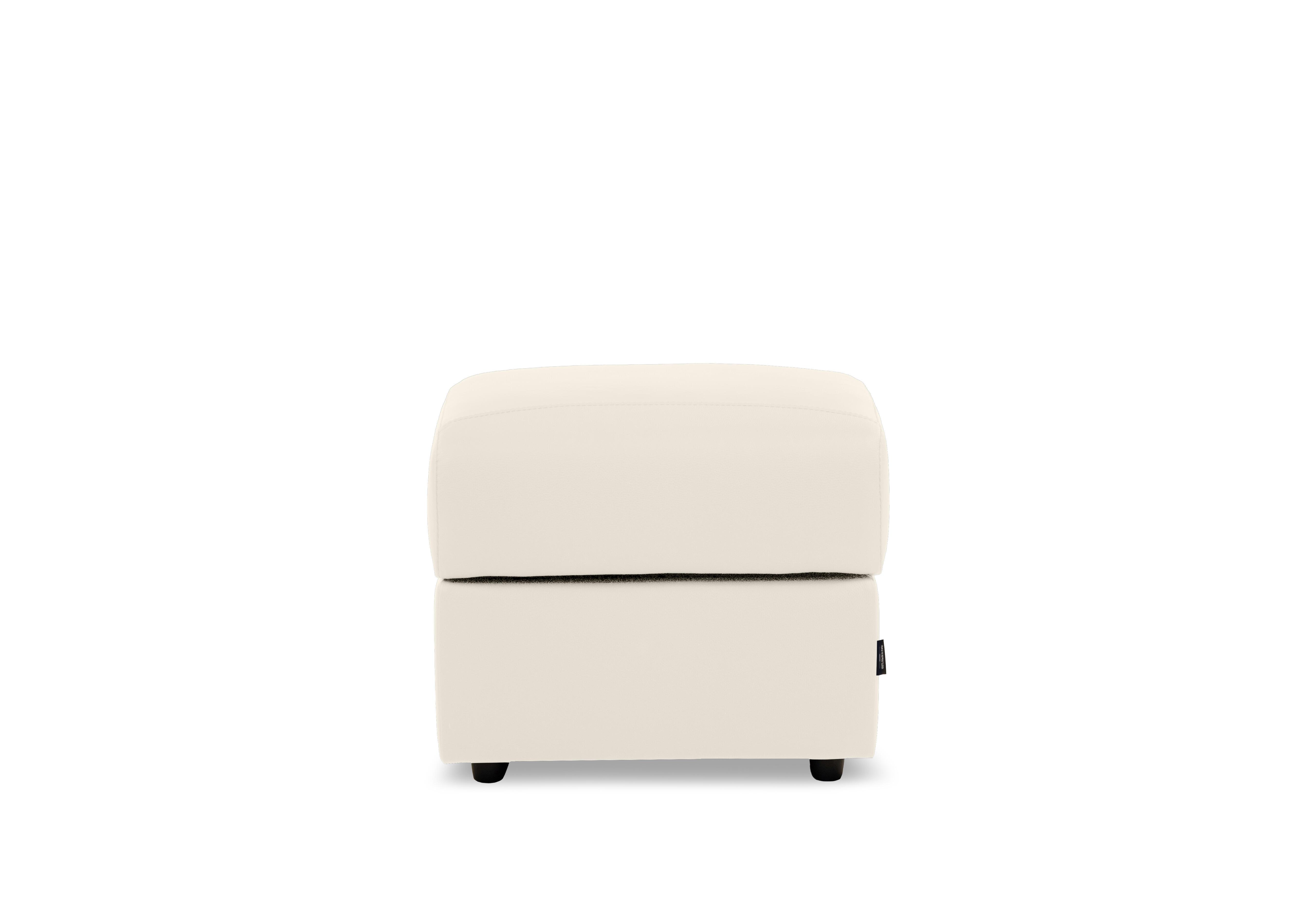 Canto Square Leather Storage Footstool in Torello Bianco Puro 370 on Furniture Village