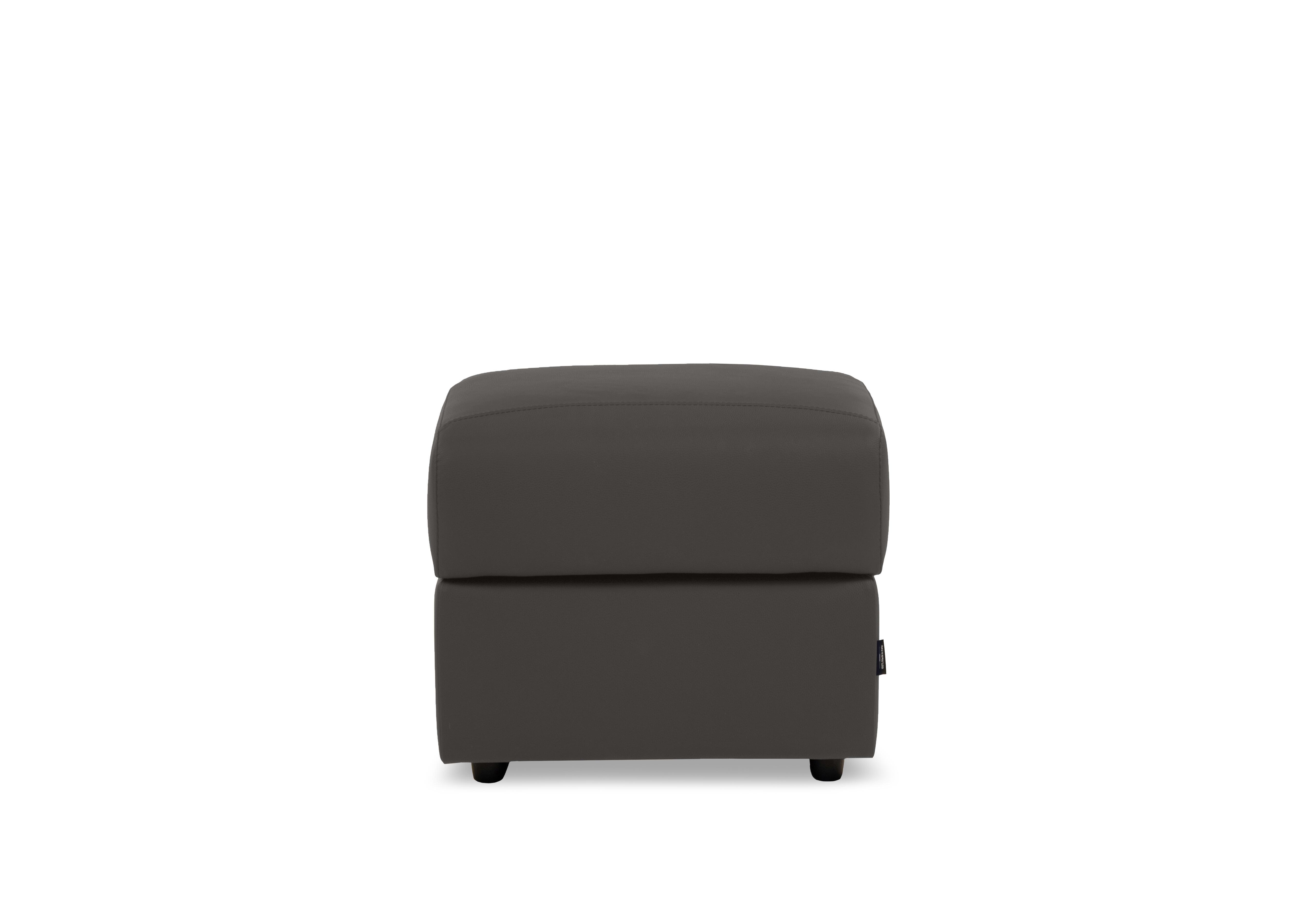 Canto Square Leather Storage Footstool in Torello Grigio Scuro 327 on Furniture Village
