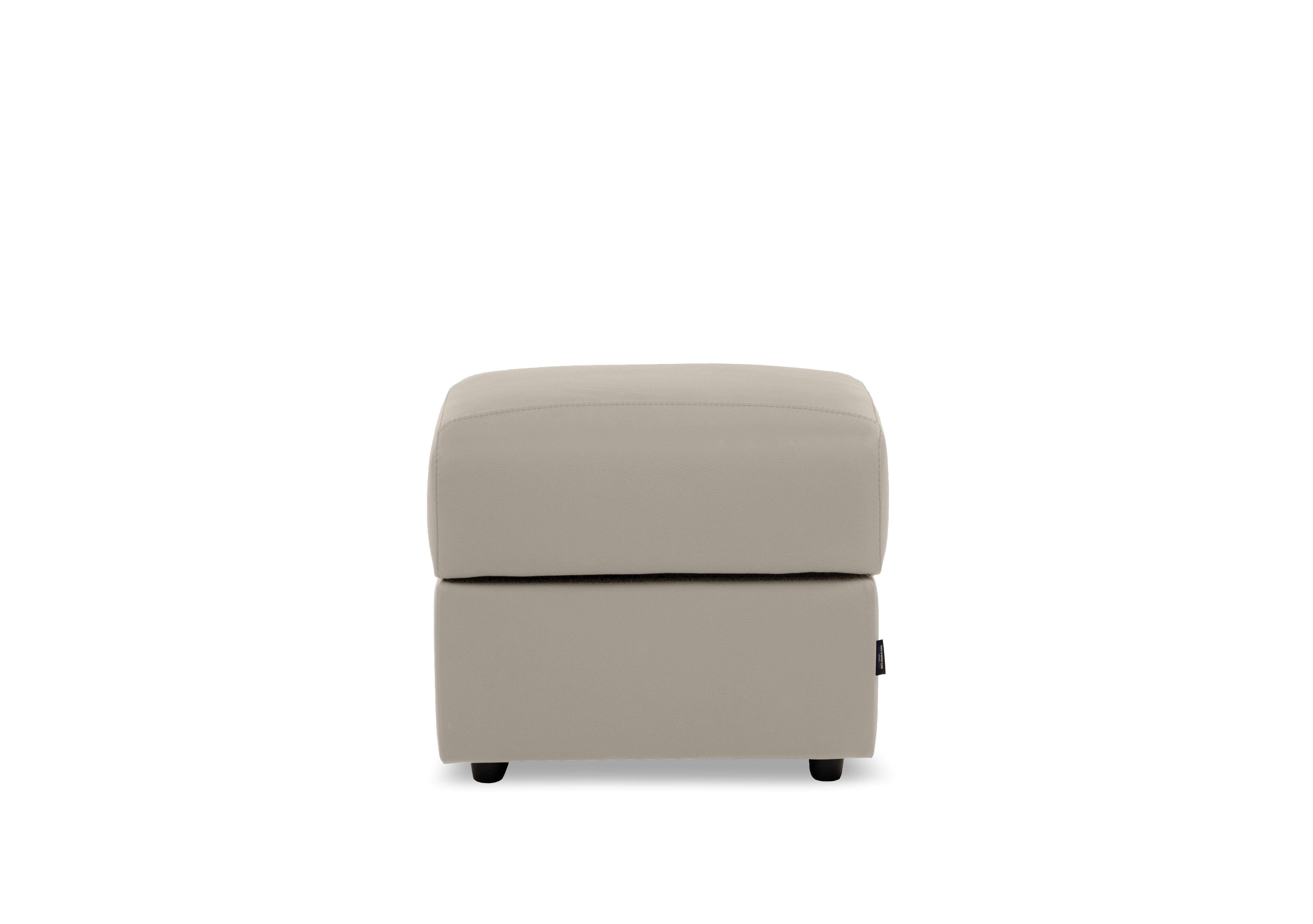 Canto Square Leather Storage Footstool in Torello Ice 371 on Furniture Village