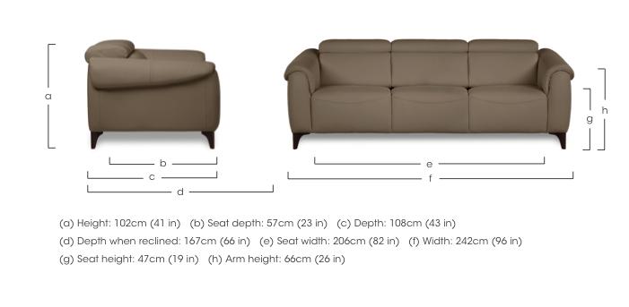 Nicole 3 Seater 3 Cushion Leather Sofa in  on Furniture Village