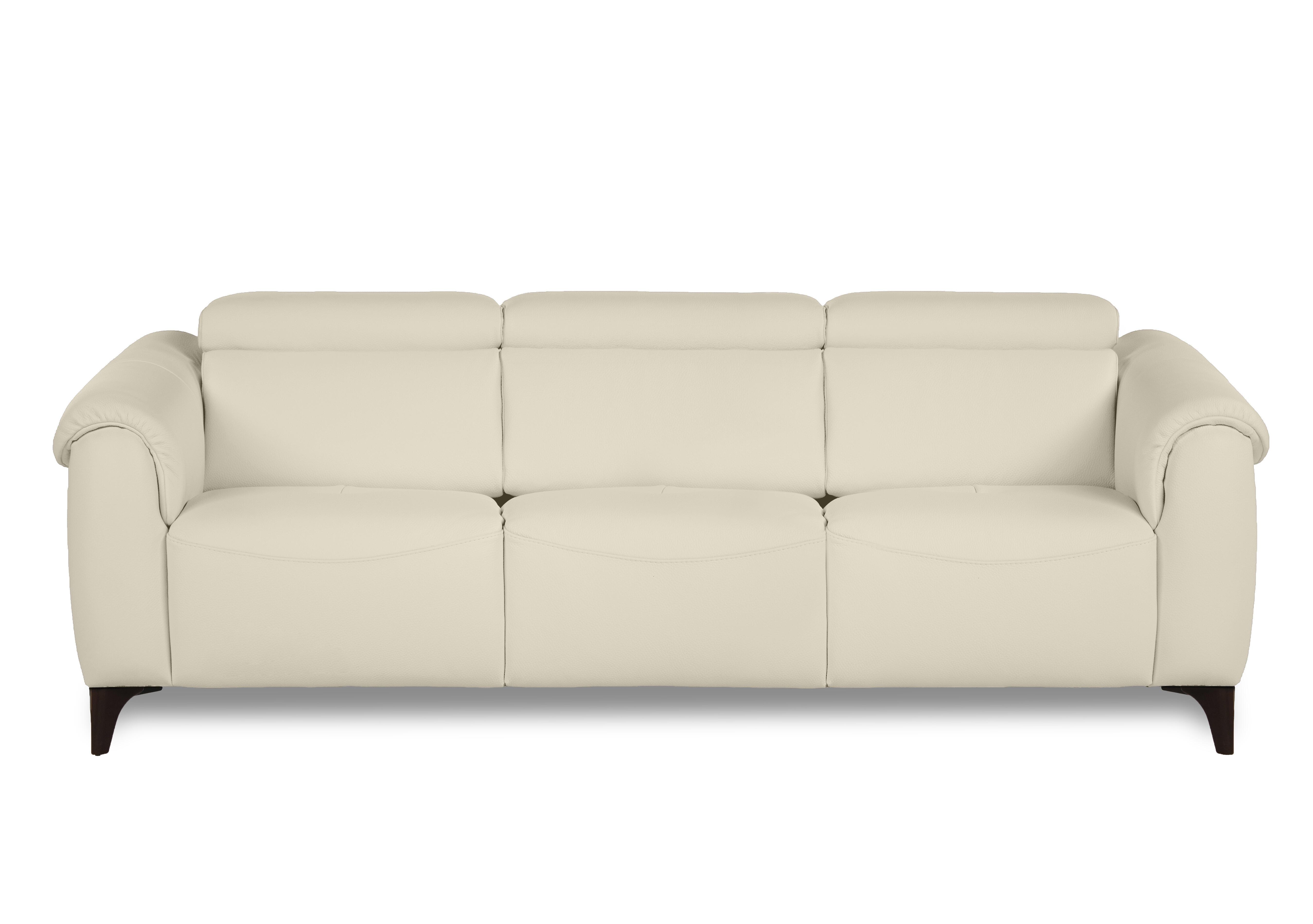 Nicole 3 Seater 3 Cushion Leather Sofa in Mars Bianco 1600 Rw on Furniture Village