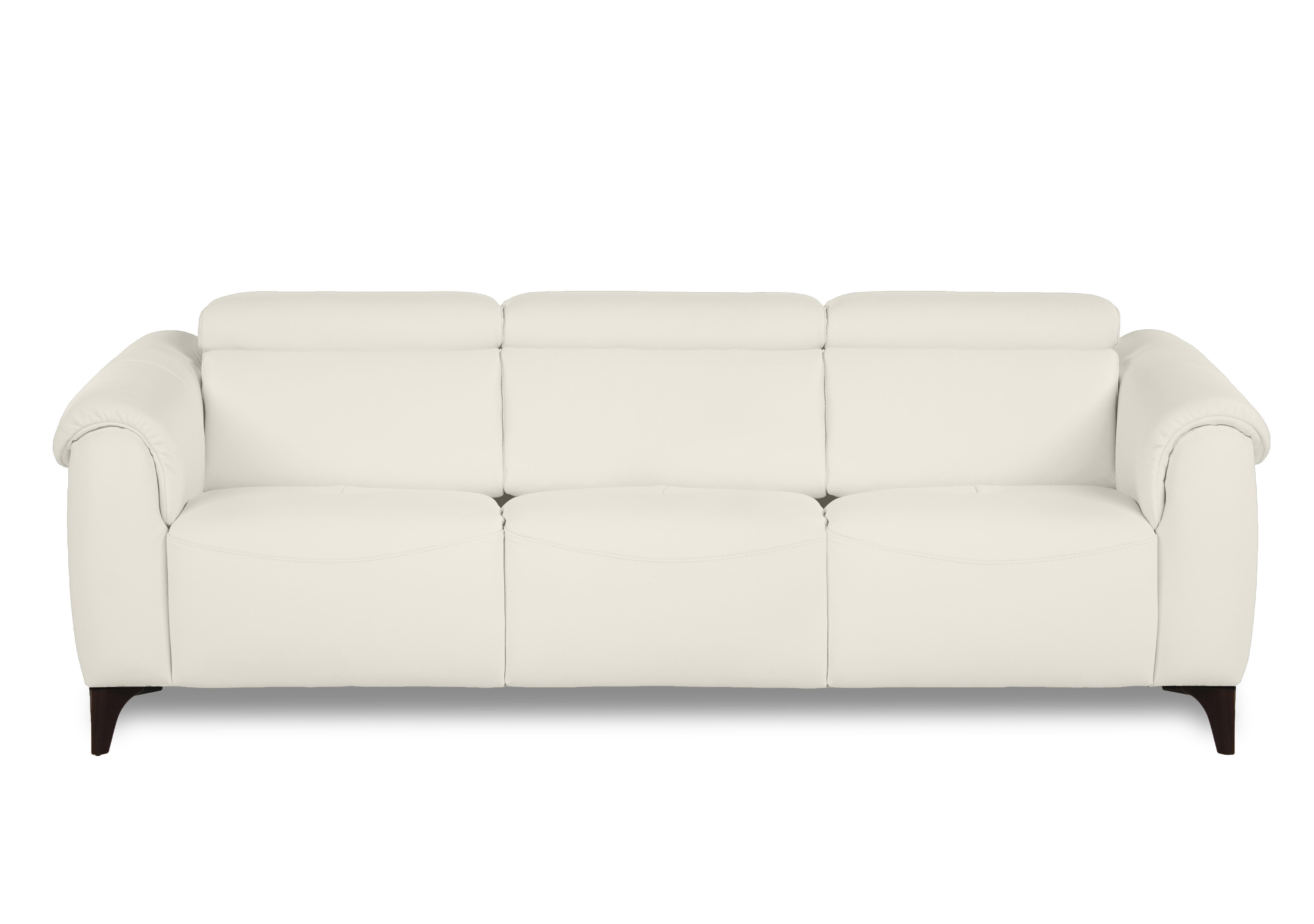 Nicole 3 Seater 3 Cushion Leather Sofa in Torello Bianco Puro 370 Rw on Furniture Village