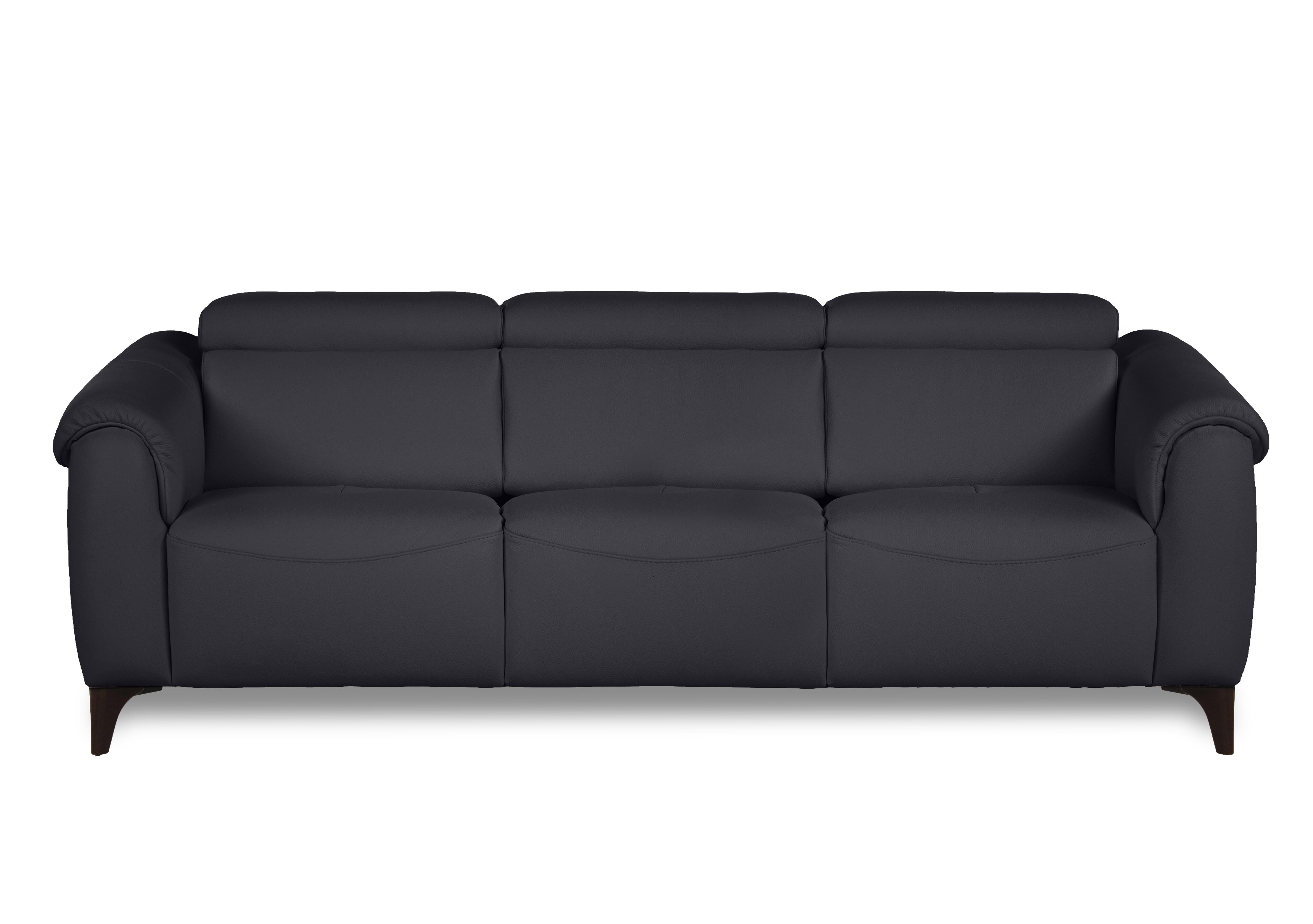 Nicole 3 Seater 3 Cushion Leather Sofa in Torello Blu 81 Rw on Furniture Village