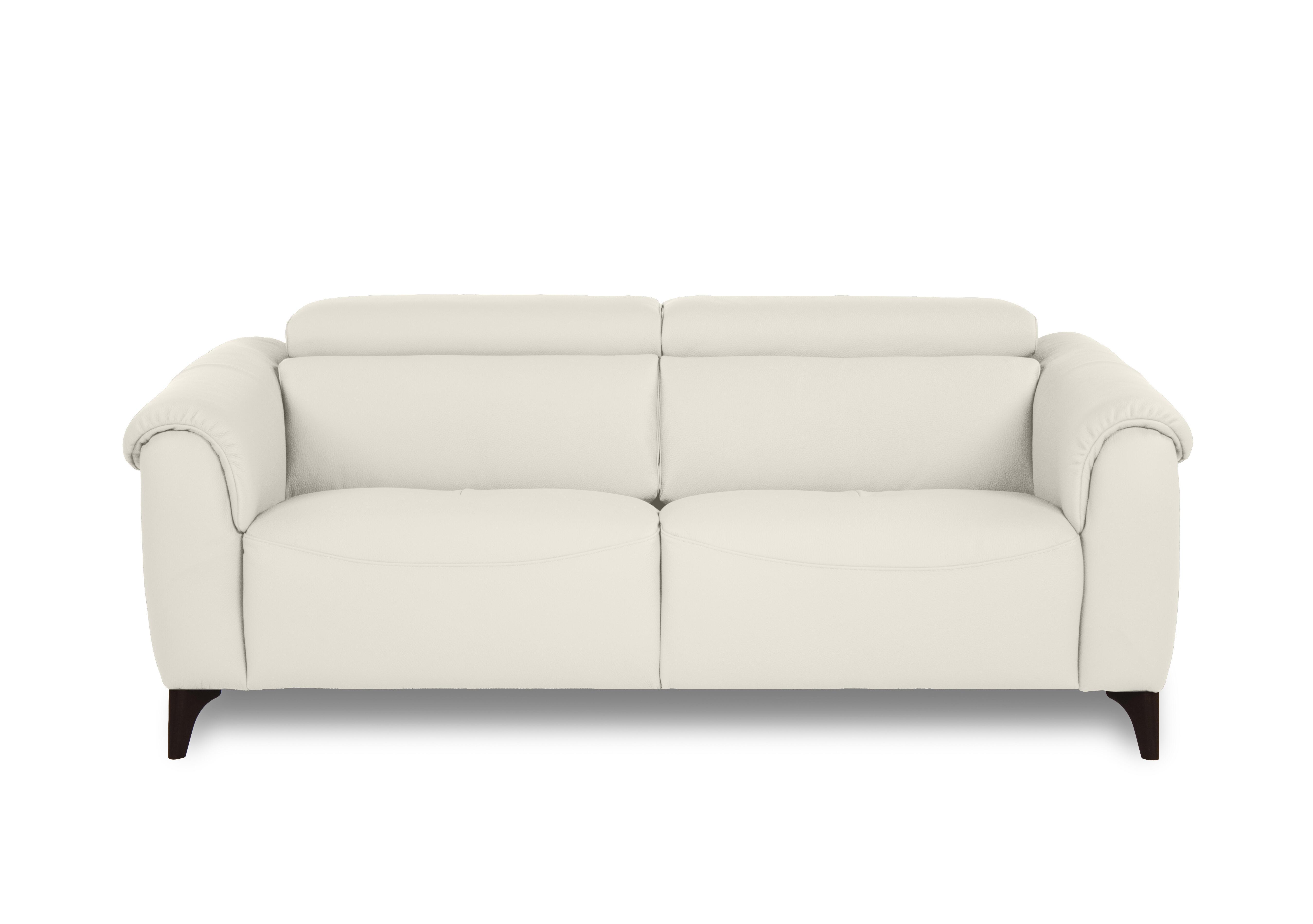 Nicole 3 Seater Leather Sofa in Torello Bianco Puro 370 Rw on Furniture Village