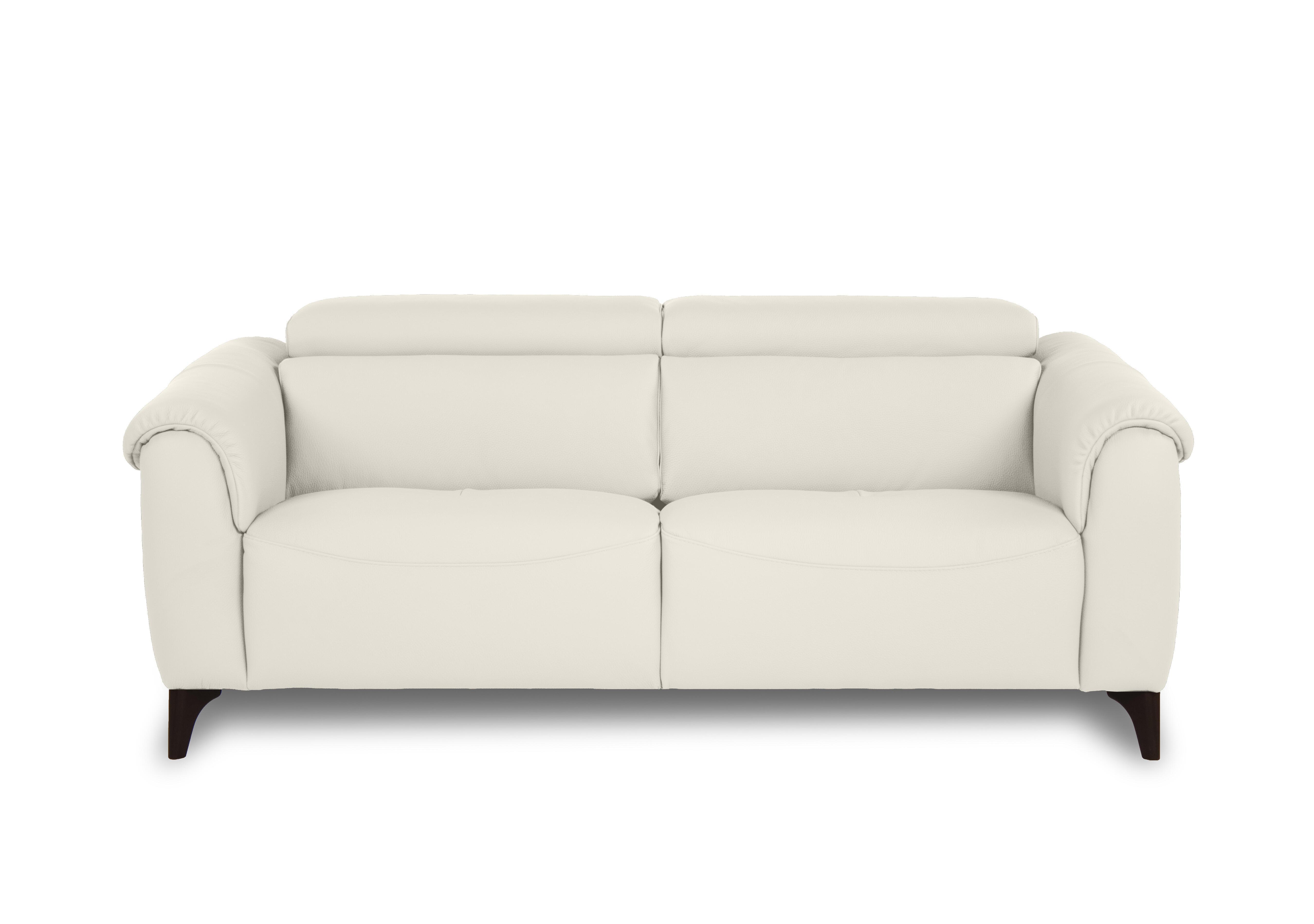 Nicole 3 Seater Leather Sofa in Torello Bianco Puro 370 Rw on Furniture Village