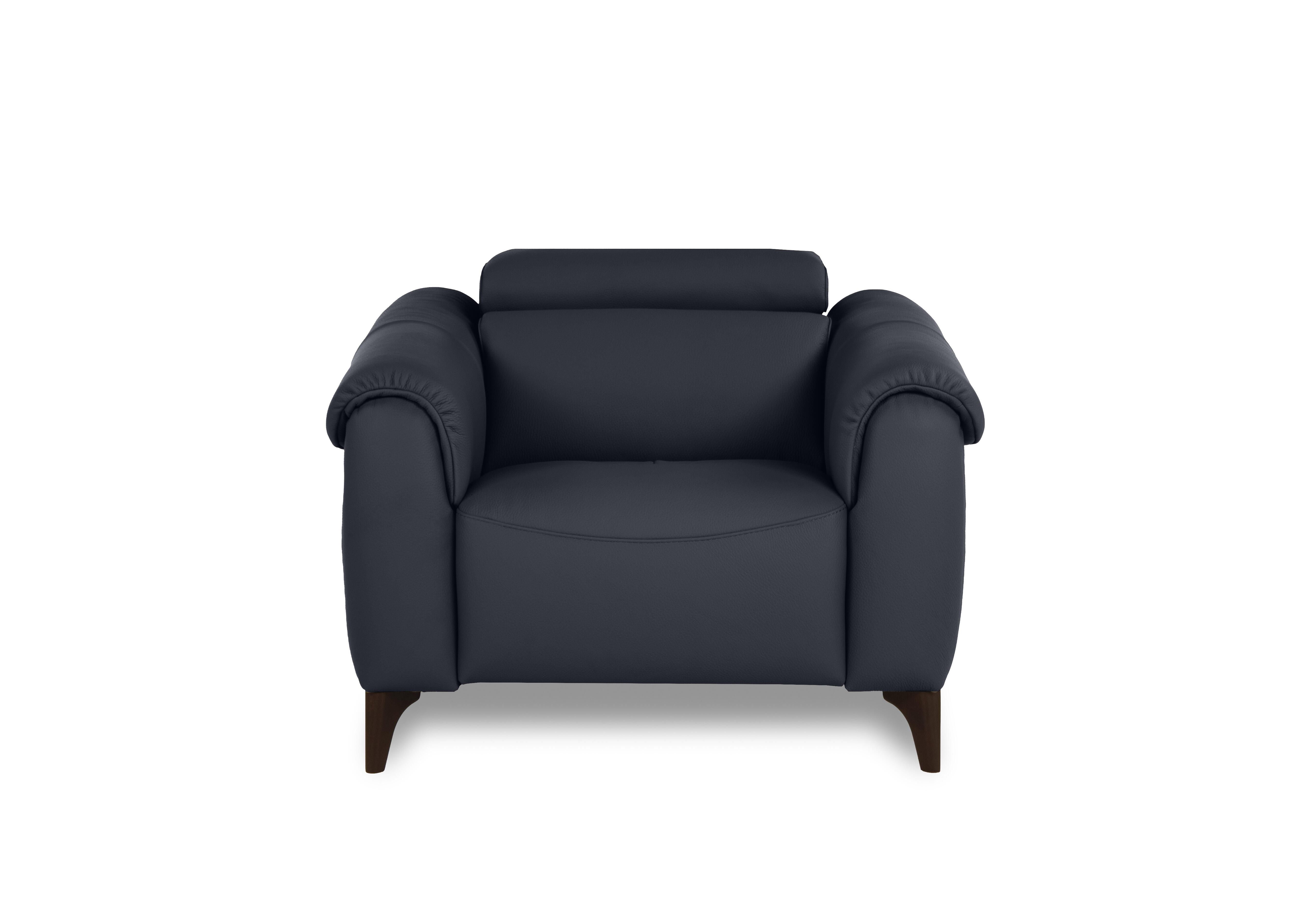 Nicole Leather Armchair in Botero Navy 2172 Rw on Furniture Village