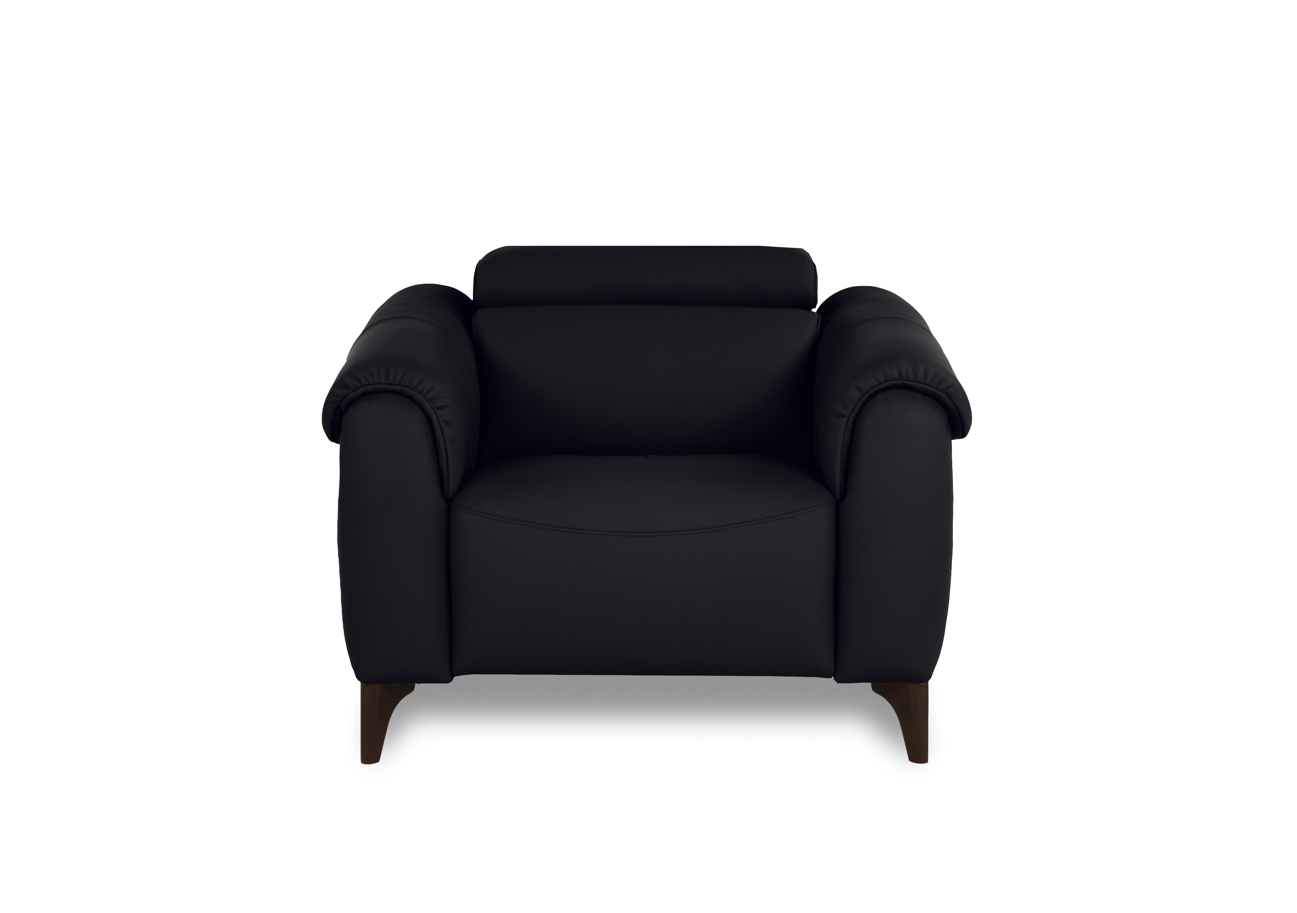 Nicole Leather Armchair in Torello Nero 71 Rw on Furniture Village