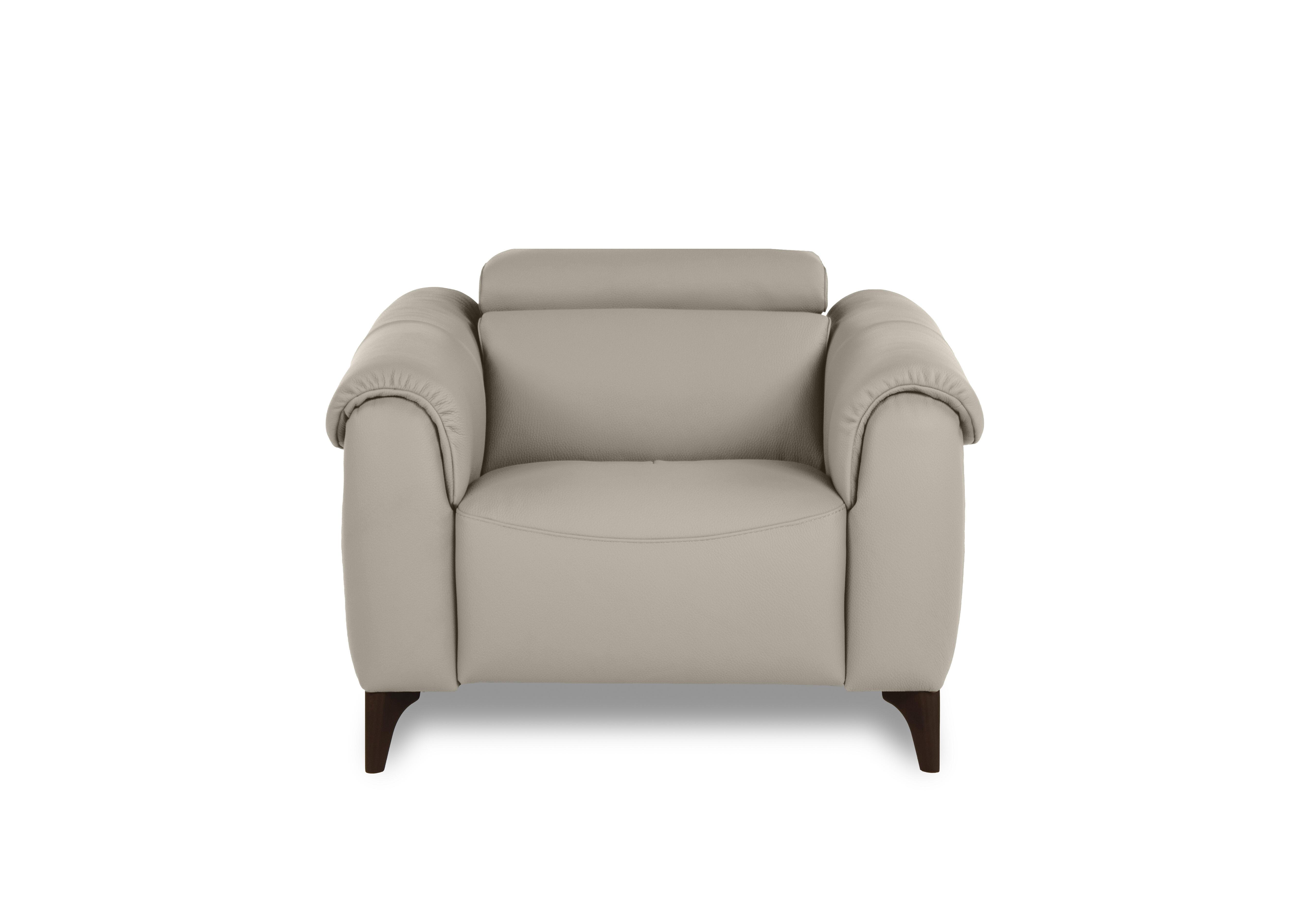 Nicole Leather Power Recliner Armchair with Power Headrest and Power Lumbar in Torello Ice 371 Rw on Furniture Village