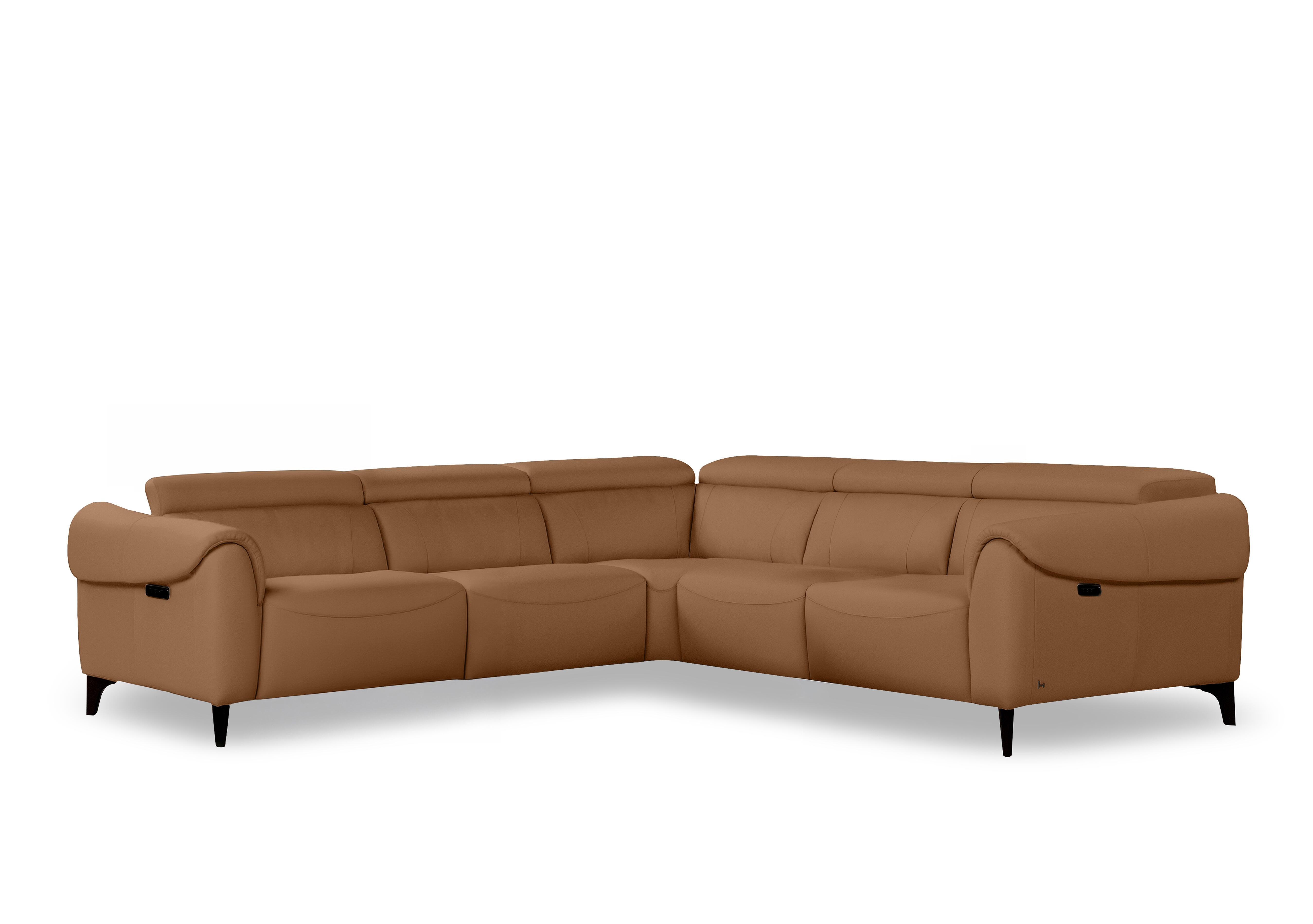 Nicole Large Leather Power Recliner Corner Sofa with Power Headrests and Power Lumbar in Mars Cognac 1608 Rw on Furniture Village