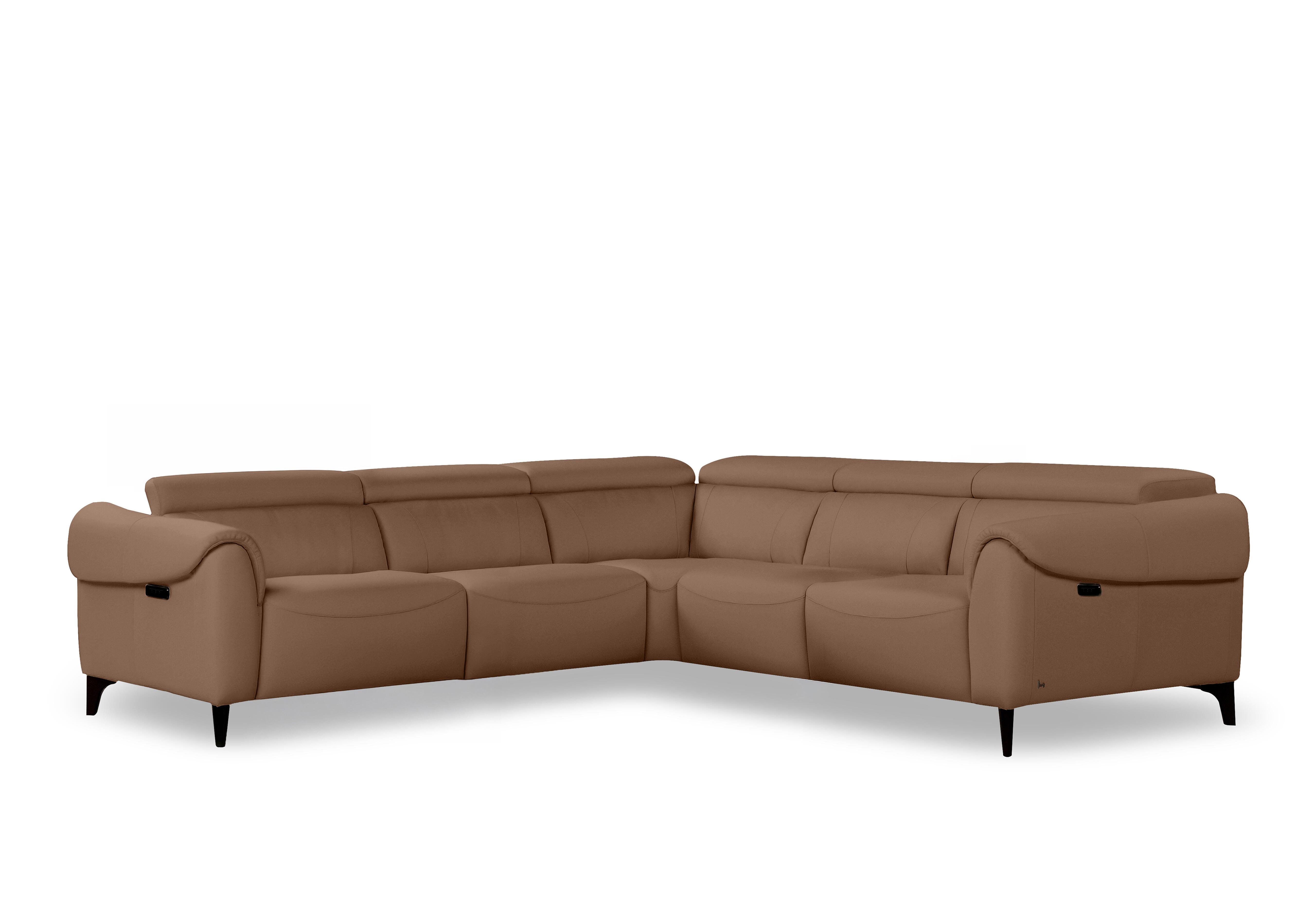 Nicole Large Leather Power Recliner Corner Sofa with Power Headrests and Power Lumbar in Torello Cuoio 372 Rw on Furniture Village