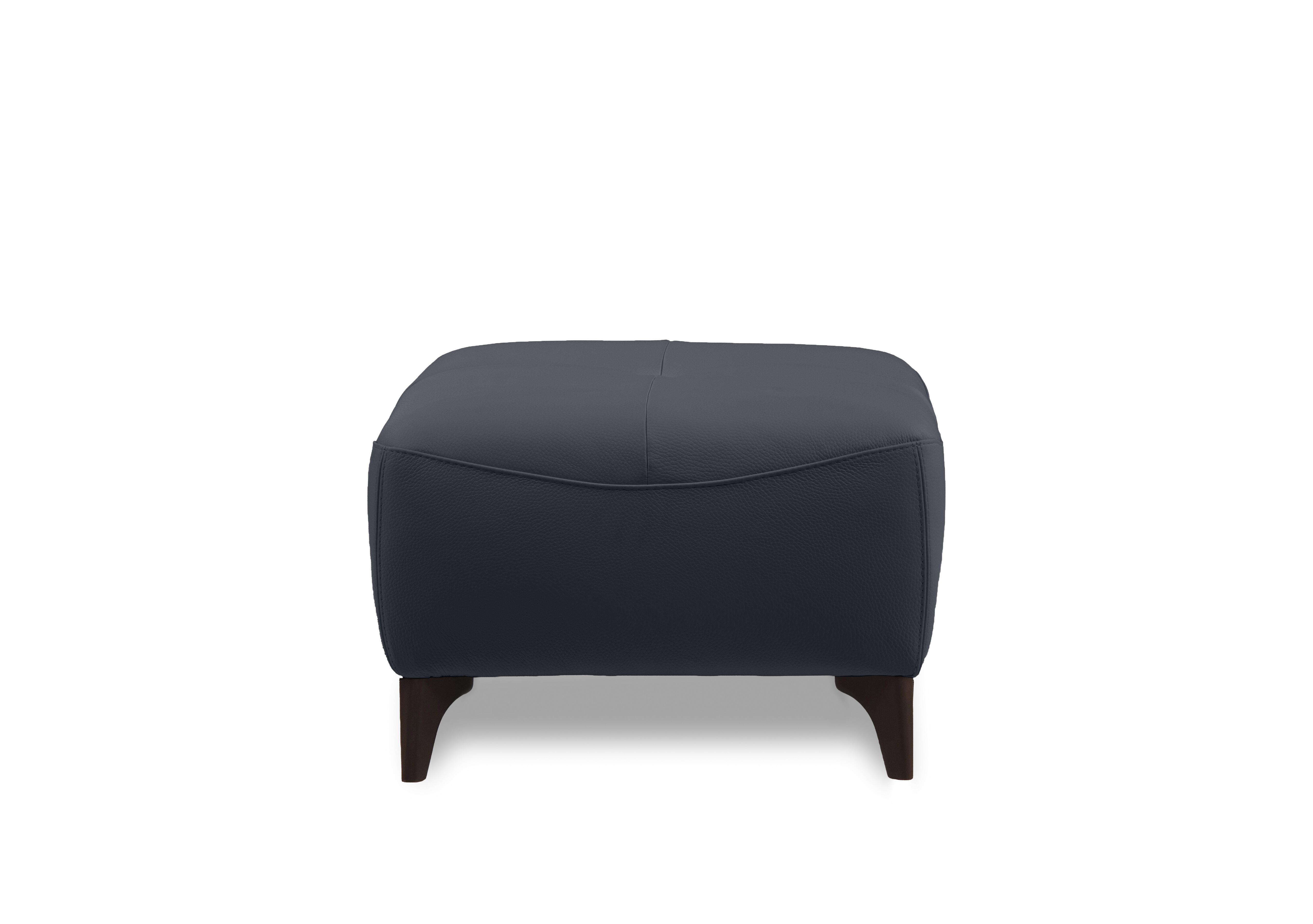 Nicole Leather Footstool in Botero Navy 2172 Rw on Furniture Village