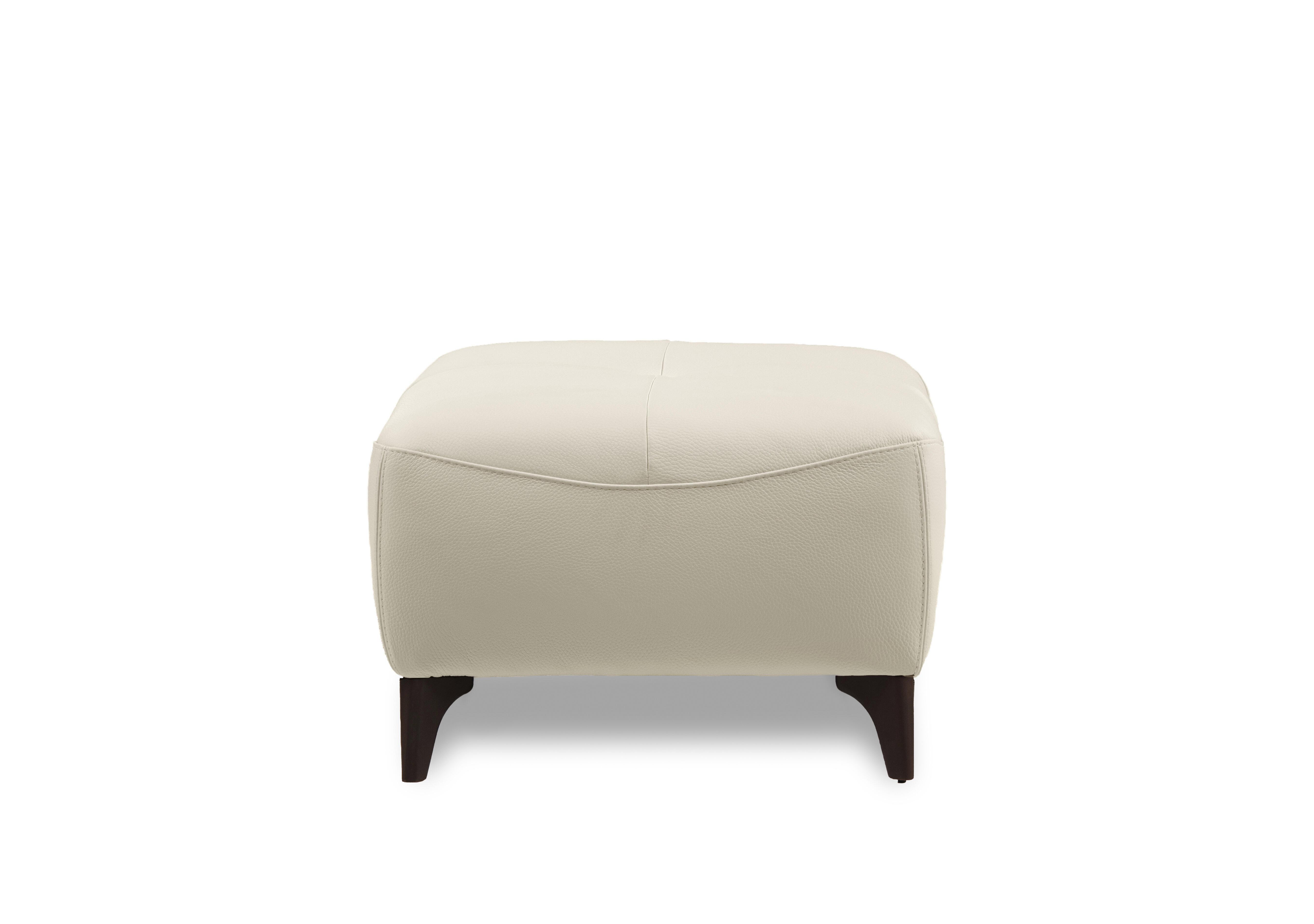 Nicole Leather Footstool in Mars Bianco 1600 Rw on Furniture Village