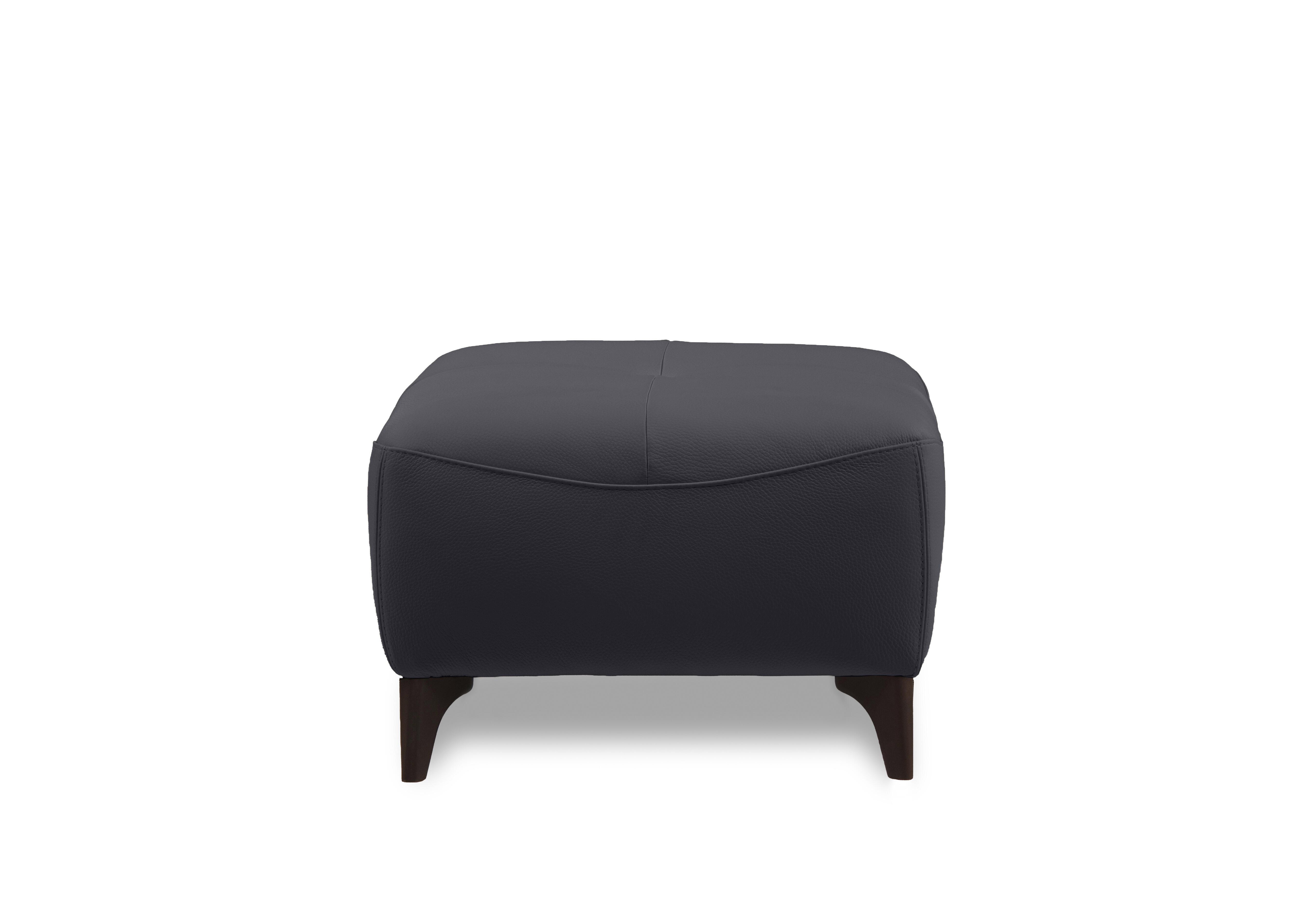 Nicole Leather Footstool in Torello Blu 81 Rw on Furniture Village