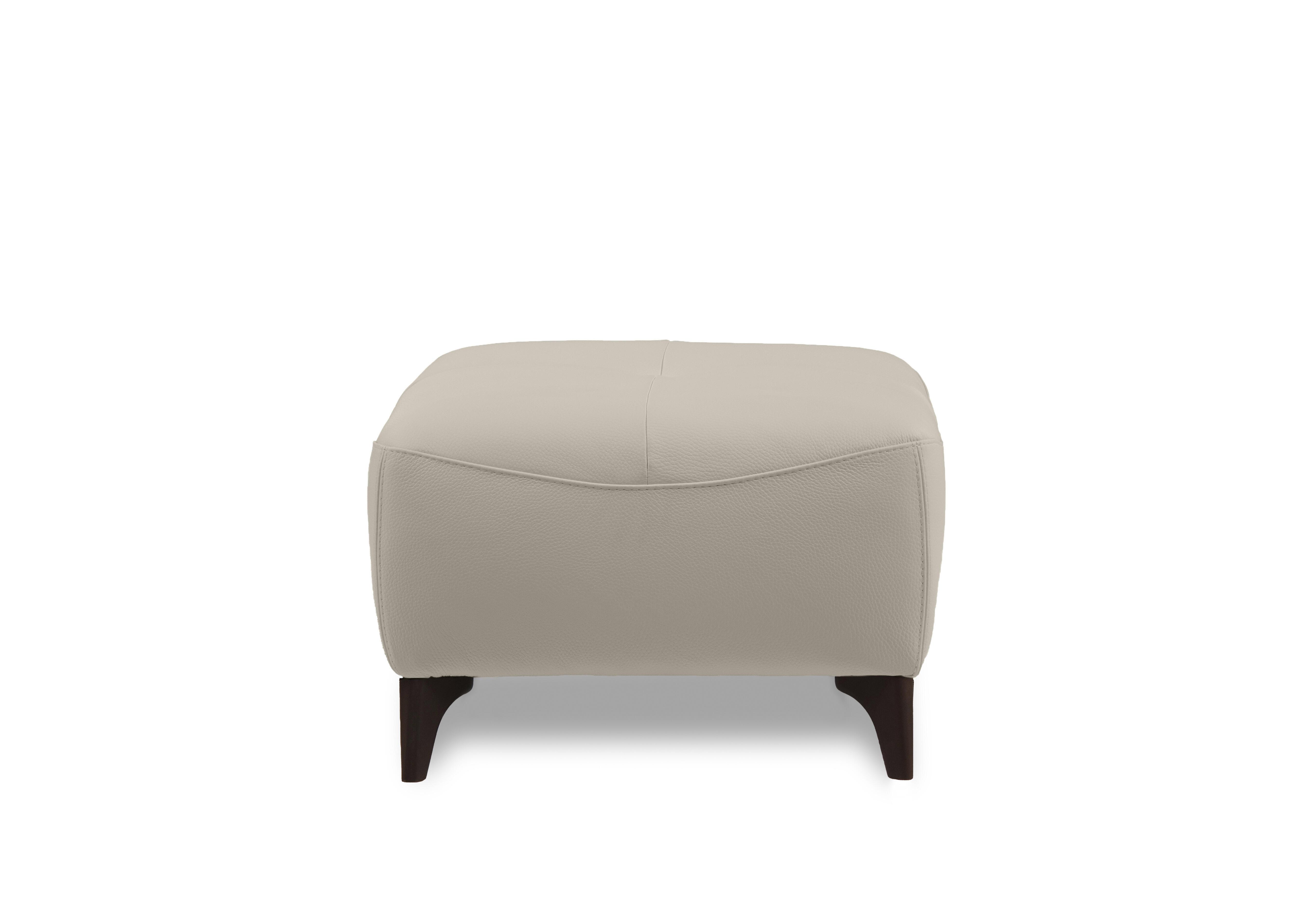 Nicole Leather Footstool in Torello Ice 371 Rw on Furniture Village