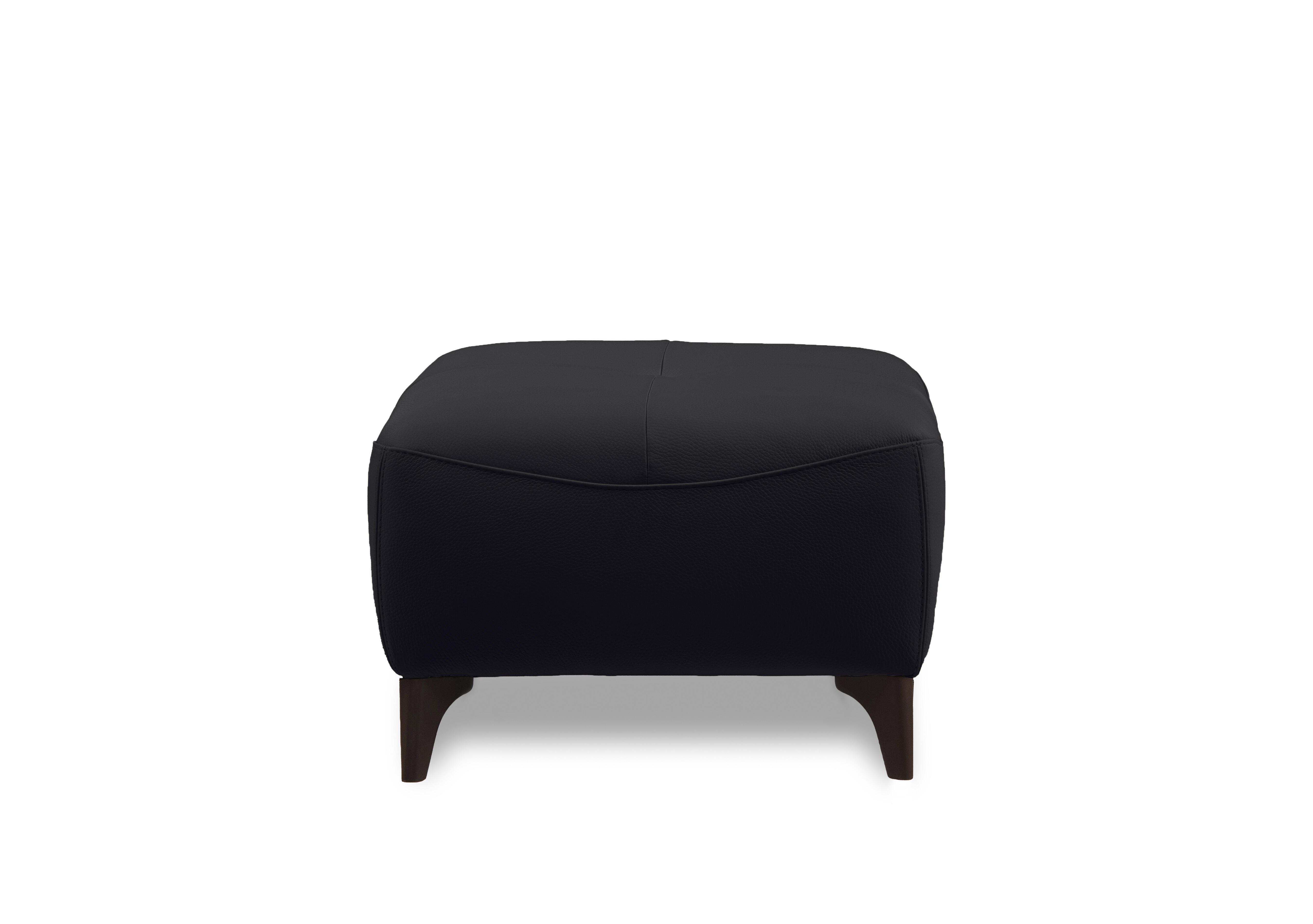 Nicole Leather Footstool in Torello Nero 71 Rw on Furniture Village