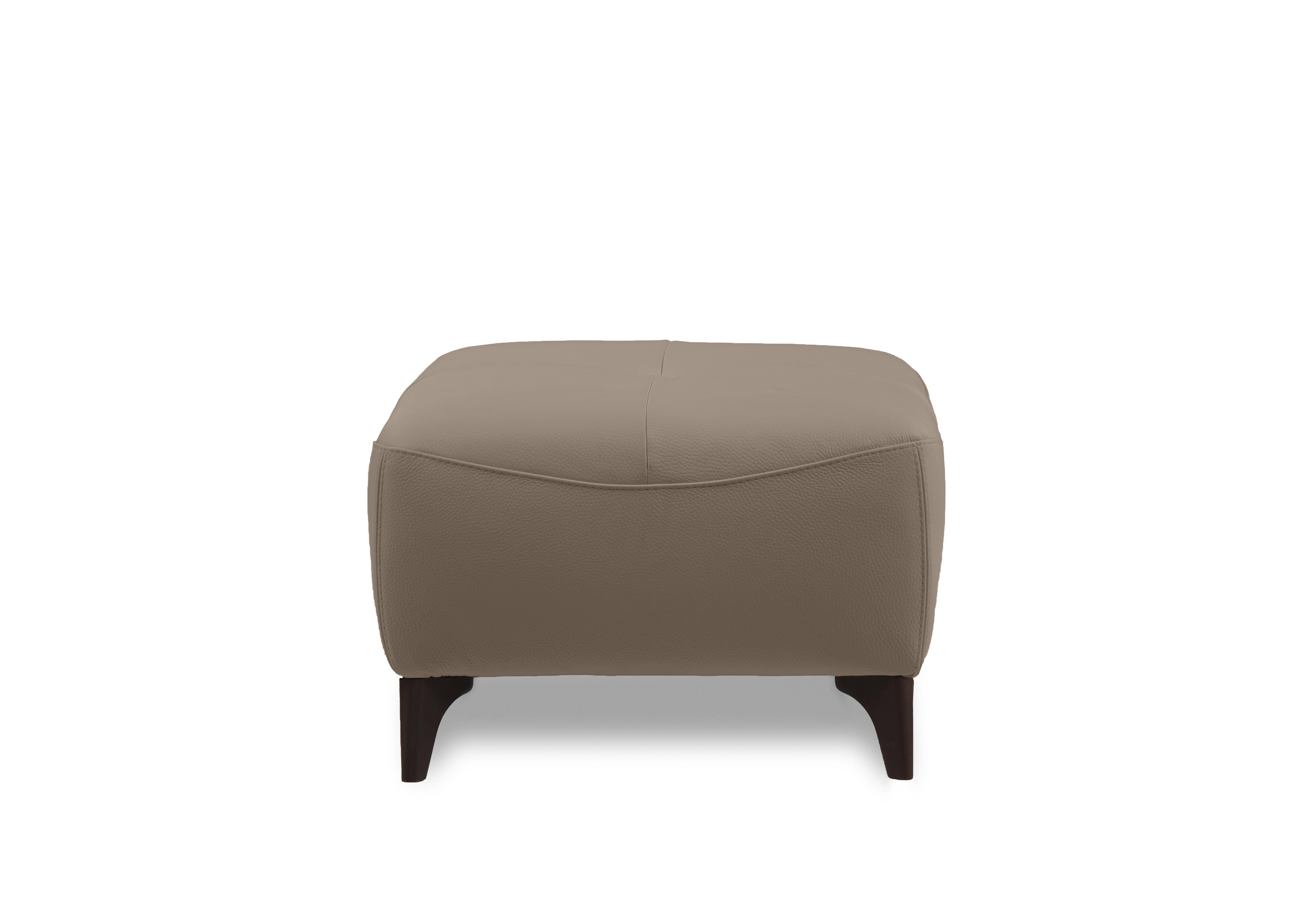 Nicole Leather Footstool in Torello Taupe 312 Rw on Furniture Village