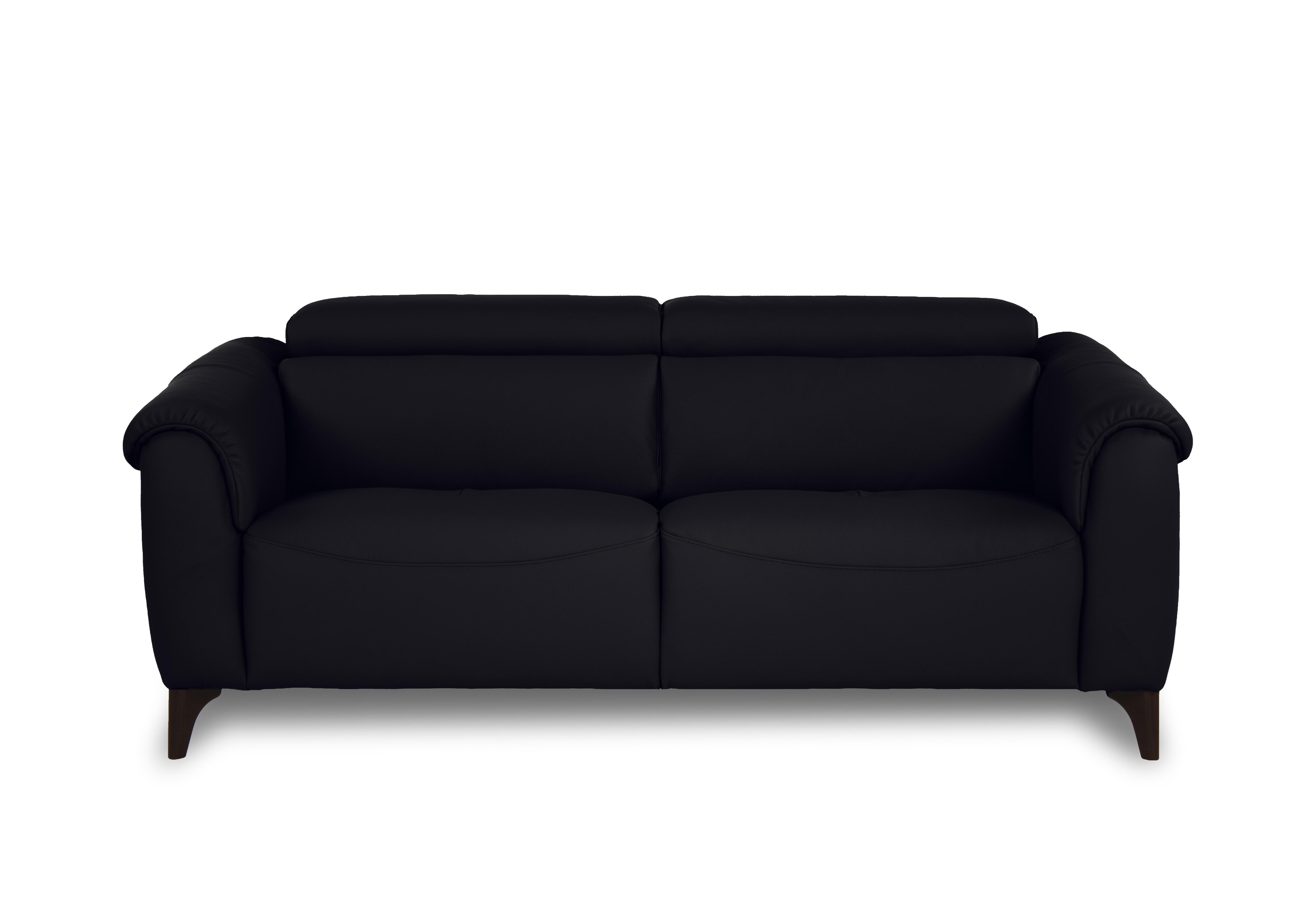 Nicole 3 Seater Leather Power Recliner Sofa with Power Headrests and Power Lumbar in Torello Nero 71 Rw on Furniture Village