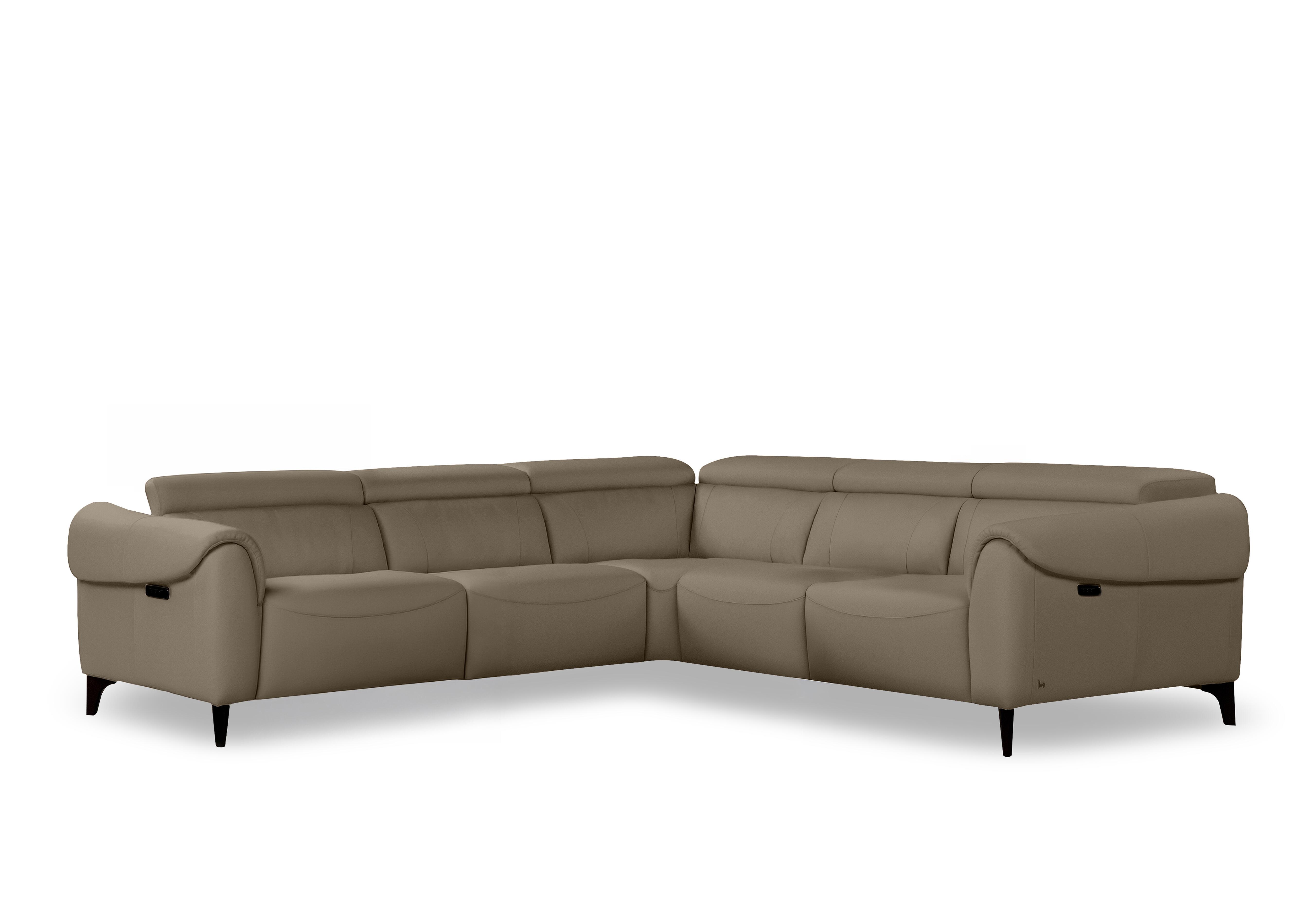 Nicole Large Leather Corner Sofa in Mars Taupe 1603 Rw on Furniture Village