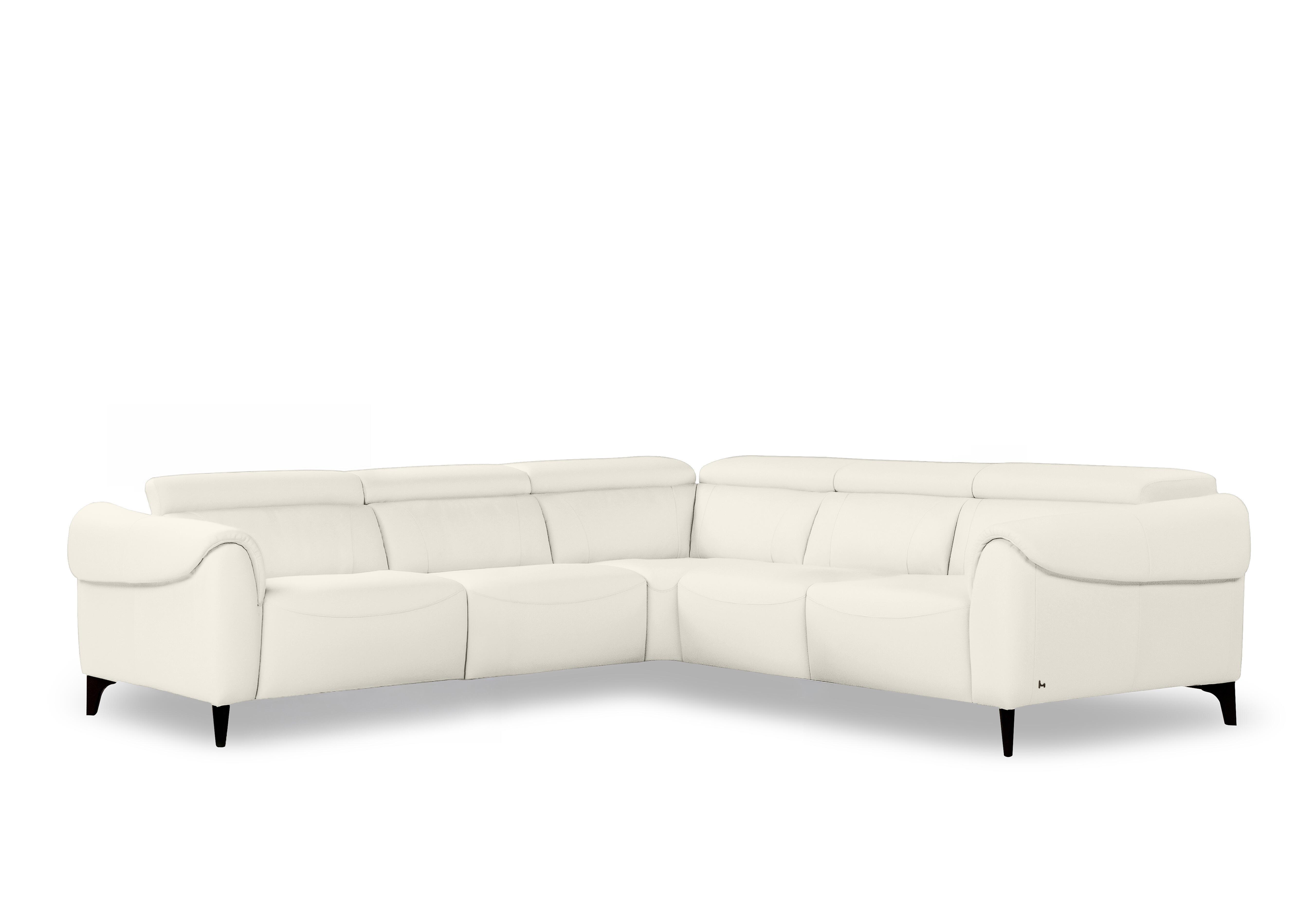 Nicole Large Leather Corner Sofa in Torello Bianco Puro 370 Rw on Furniture Village